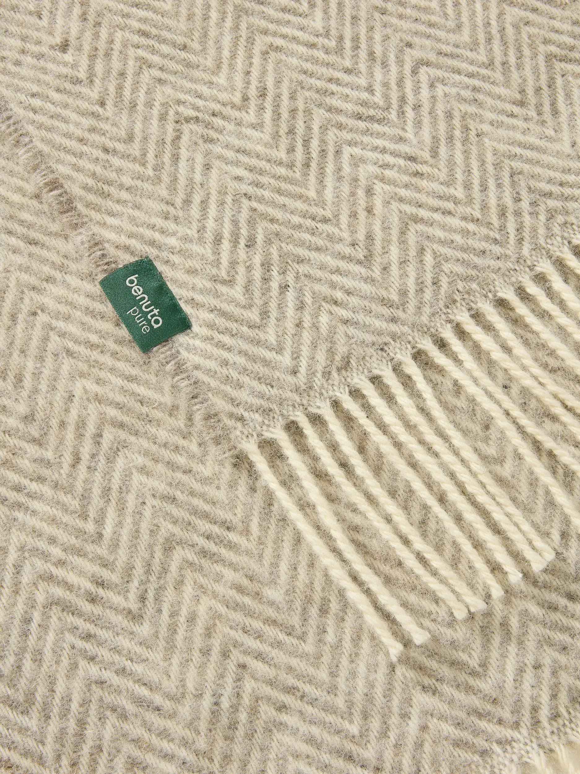 Wolldecke Bianca Grau von benuta Pure