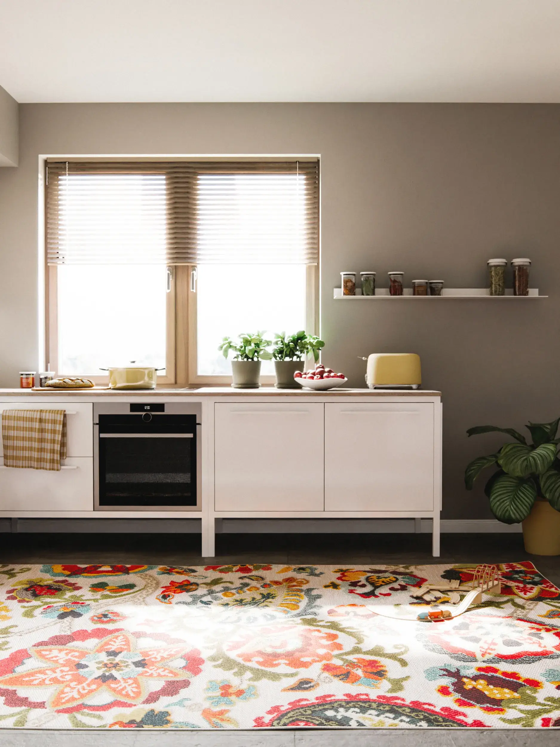 Rug made of 100% Polypropylen in Multicolour with a 100% Polypropylen high pile by benuta Nest