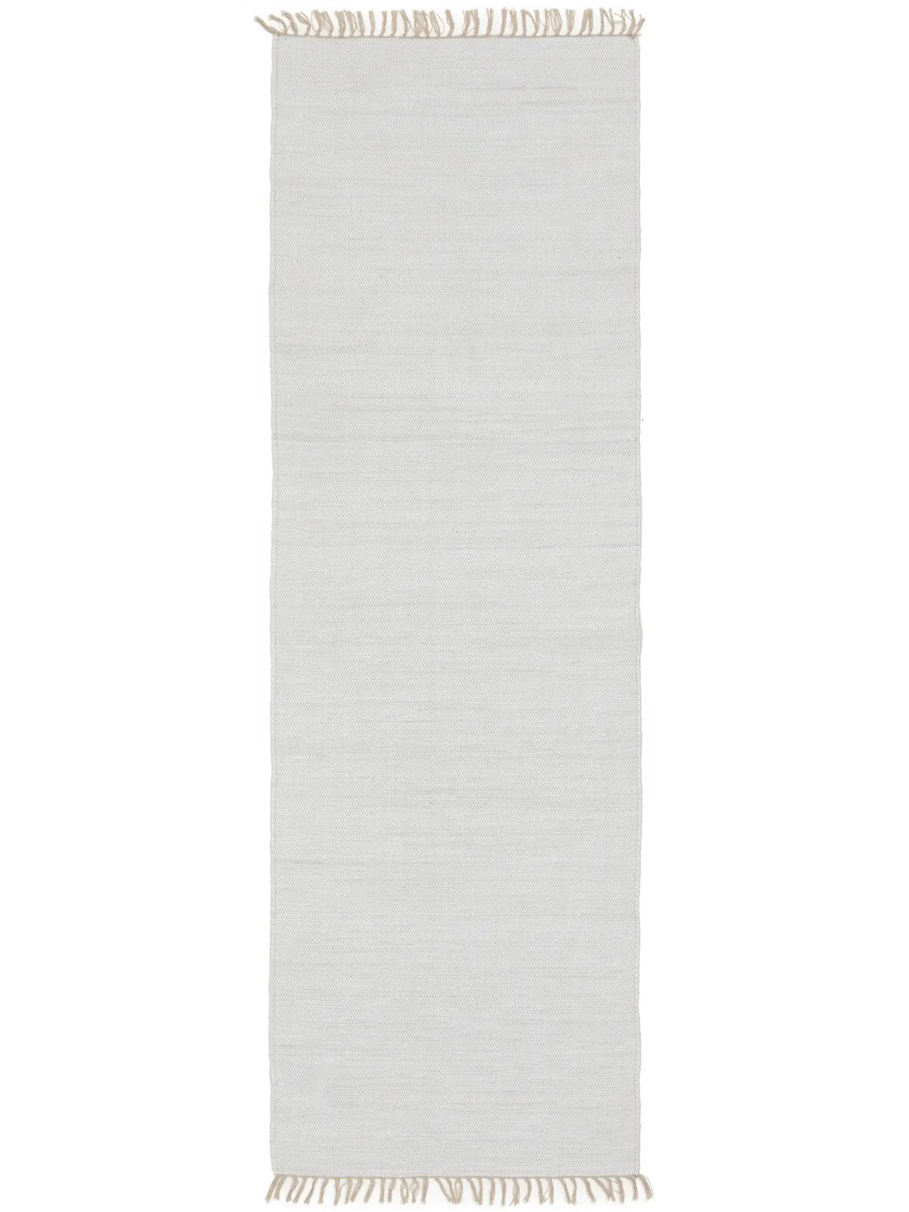 Teppich aus 100% Recycelte Baumwolle in Weiß mit 100% Recycelte Baumwolle hohem Flor von benuta Basic