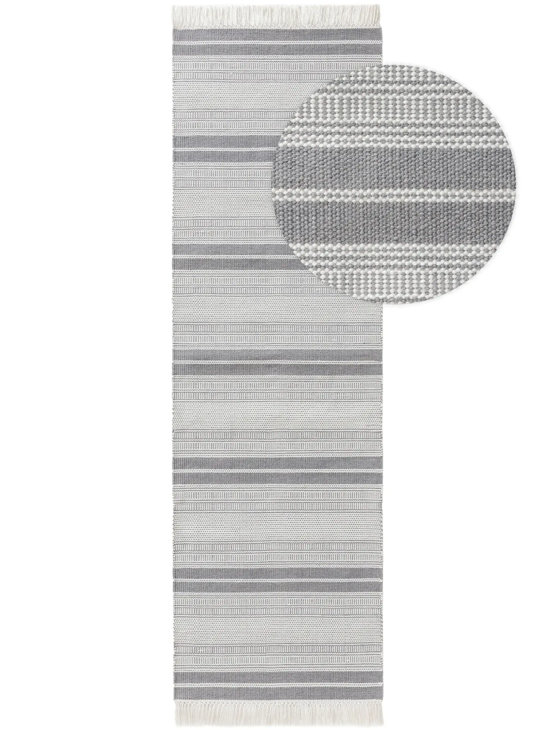 Rug made of 100% Polyester (recycled PET) in Grey with a 100% Polyester (recycled PET) high pile by benuta Nest