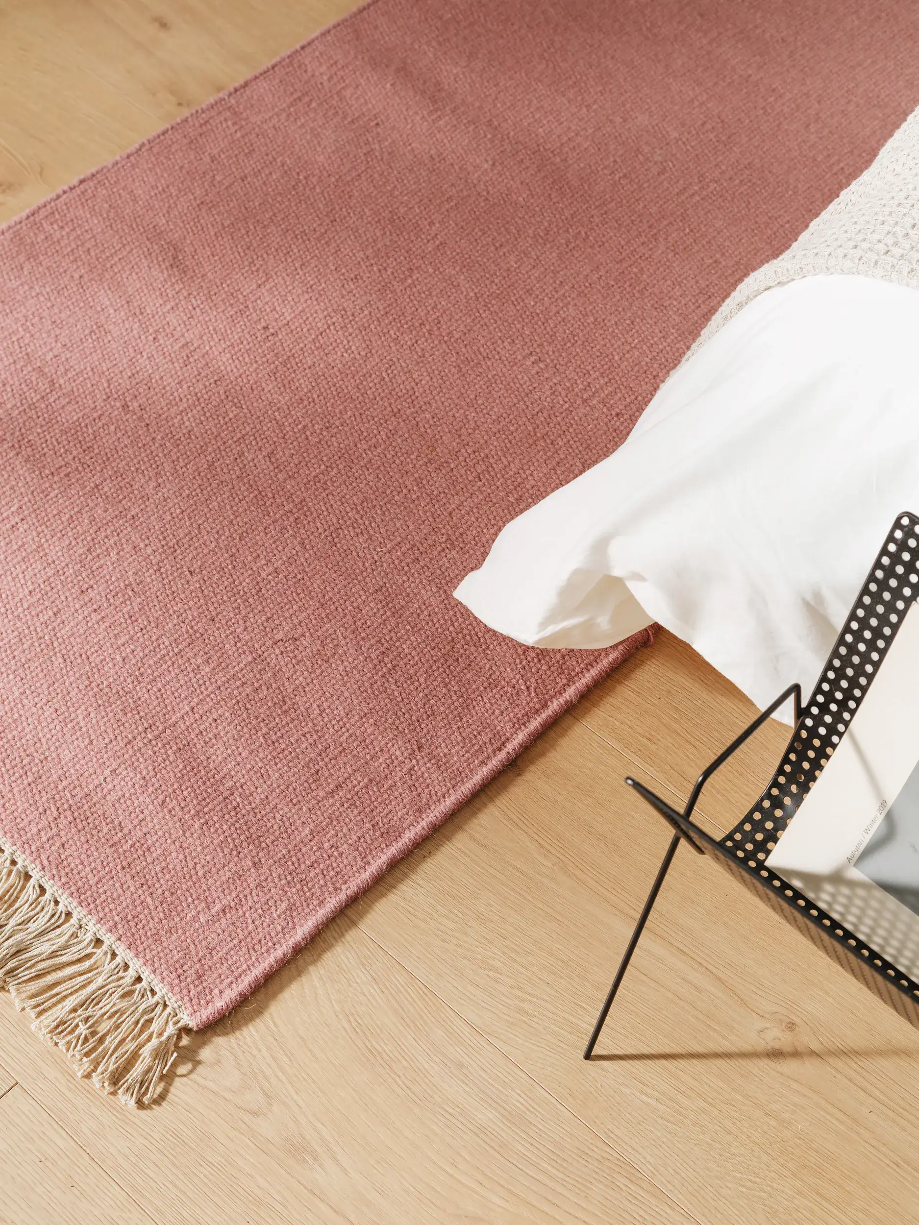 Tappeto di 80% Lana, 20% Cotone in Rosa con pelo alto 80% Lana, 20% Cotone da benuta POP