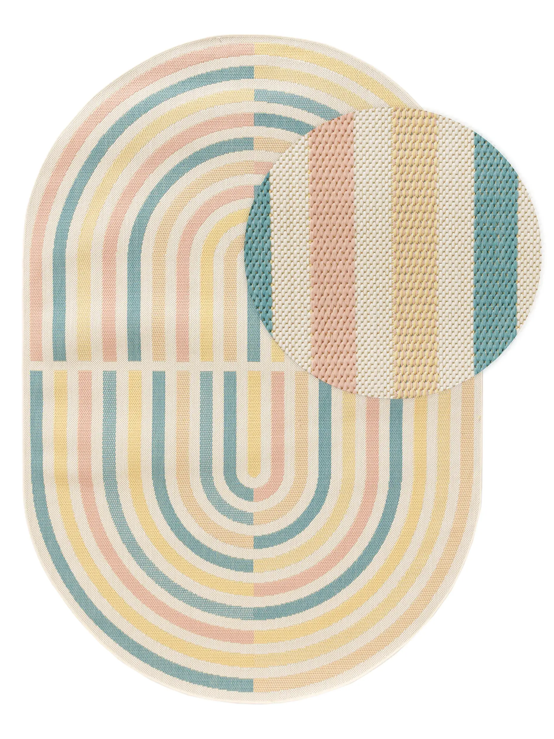 Teppich aus 100% Polypropylen in Multicolor mit 100% Polypropylen hohem Flor von benuta Pop