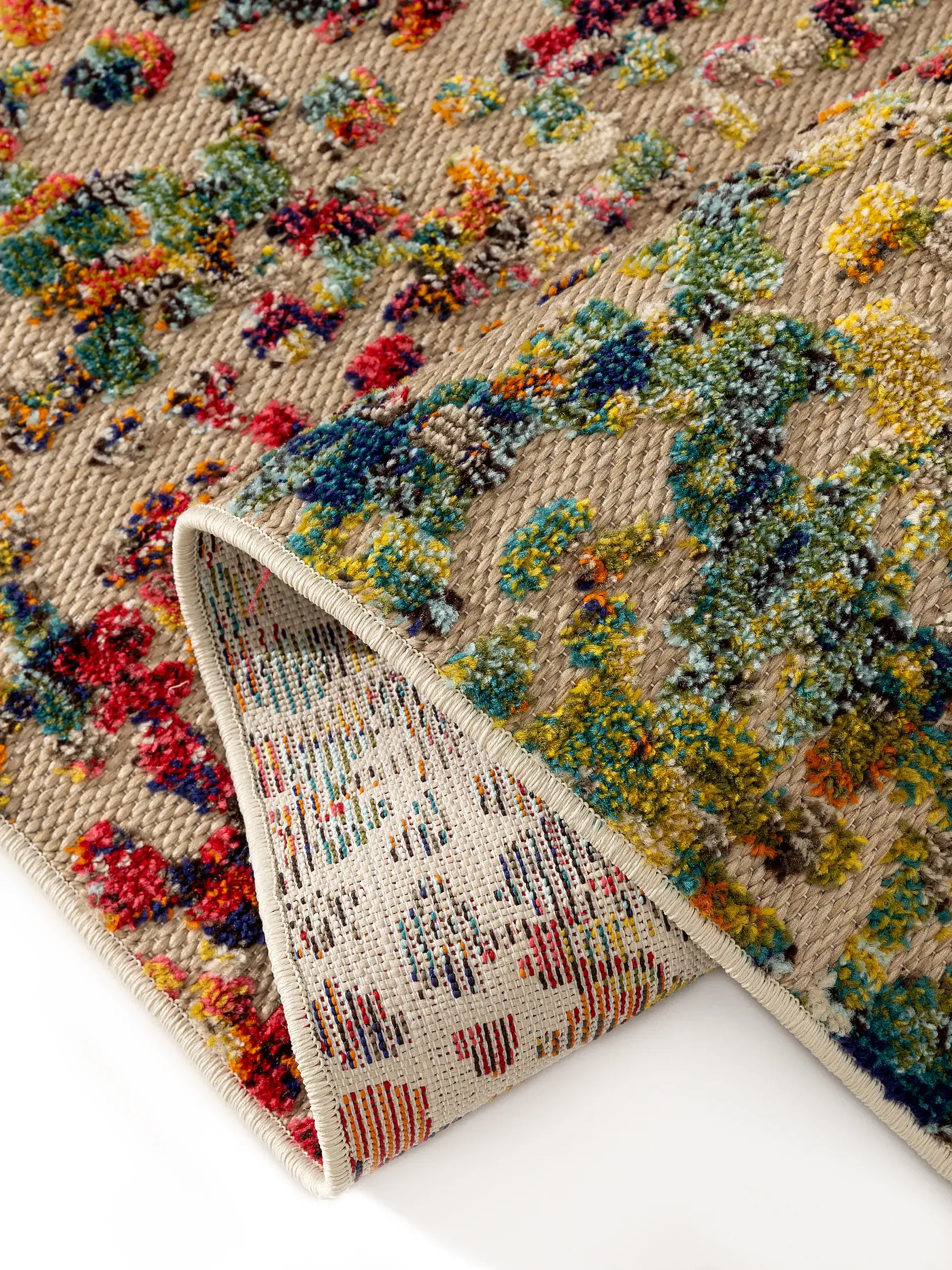 Rug made of 100% Polypropylen in Multicolour with a 100% Polypropylen high pile by benuta Nest