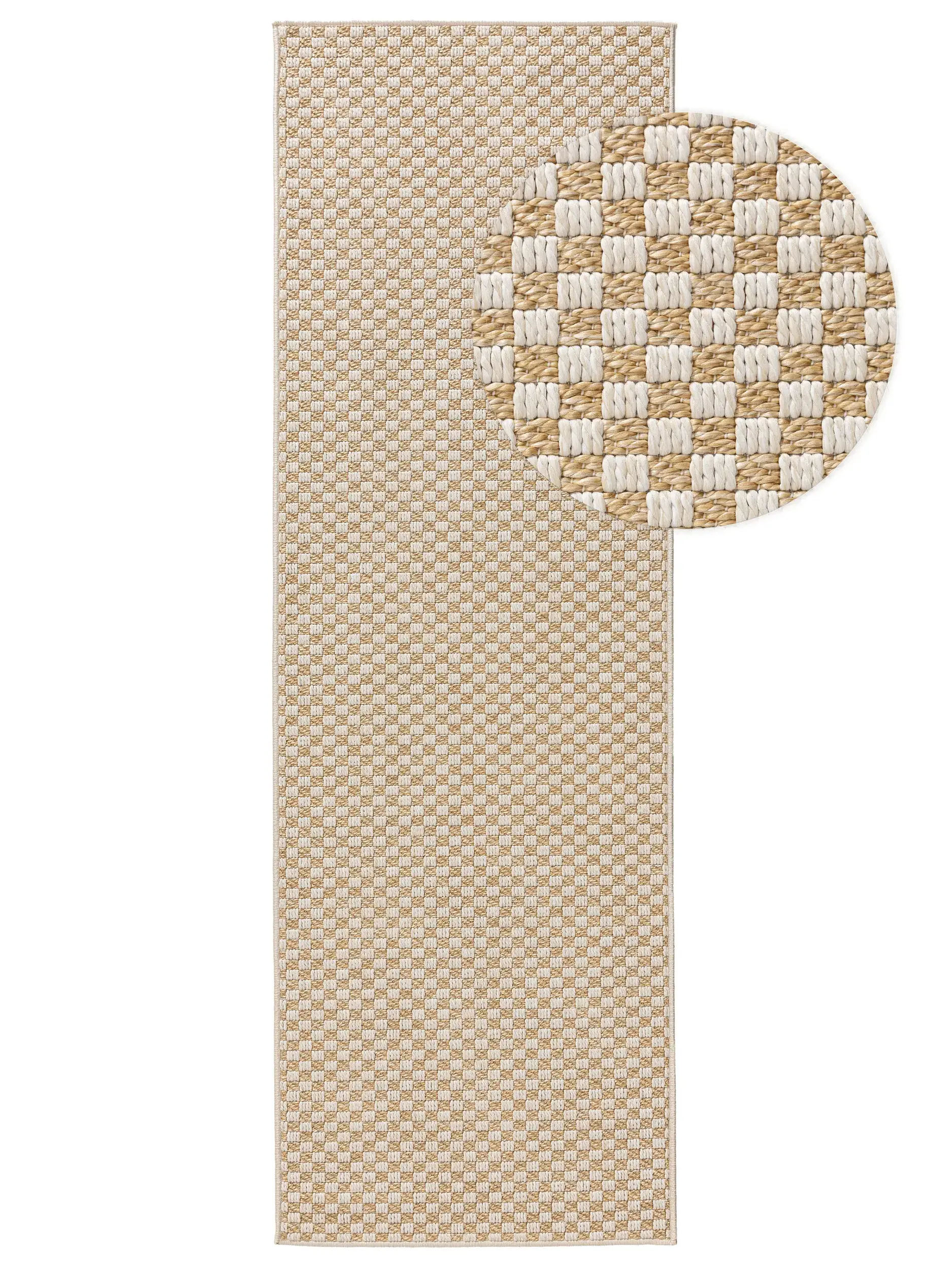 Teppich aus 100% Polypropylen in Beige mit 100% Polypropylen hohem Flor von benuta Pop