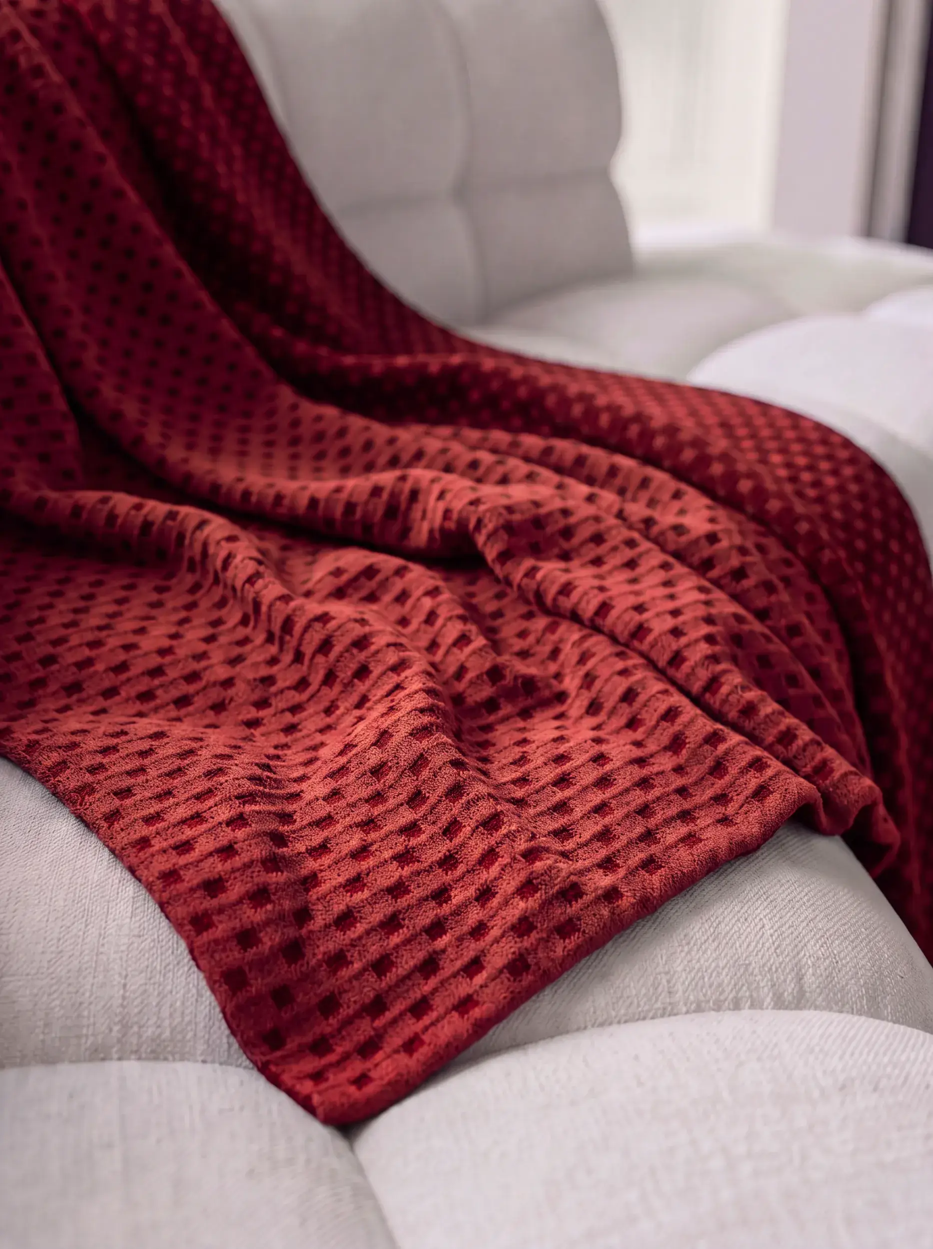 Katoenen deken Ilma Rood van benuta Pure