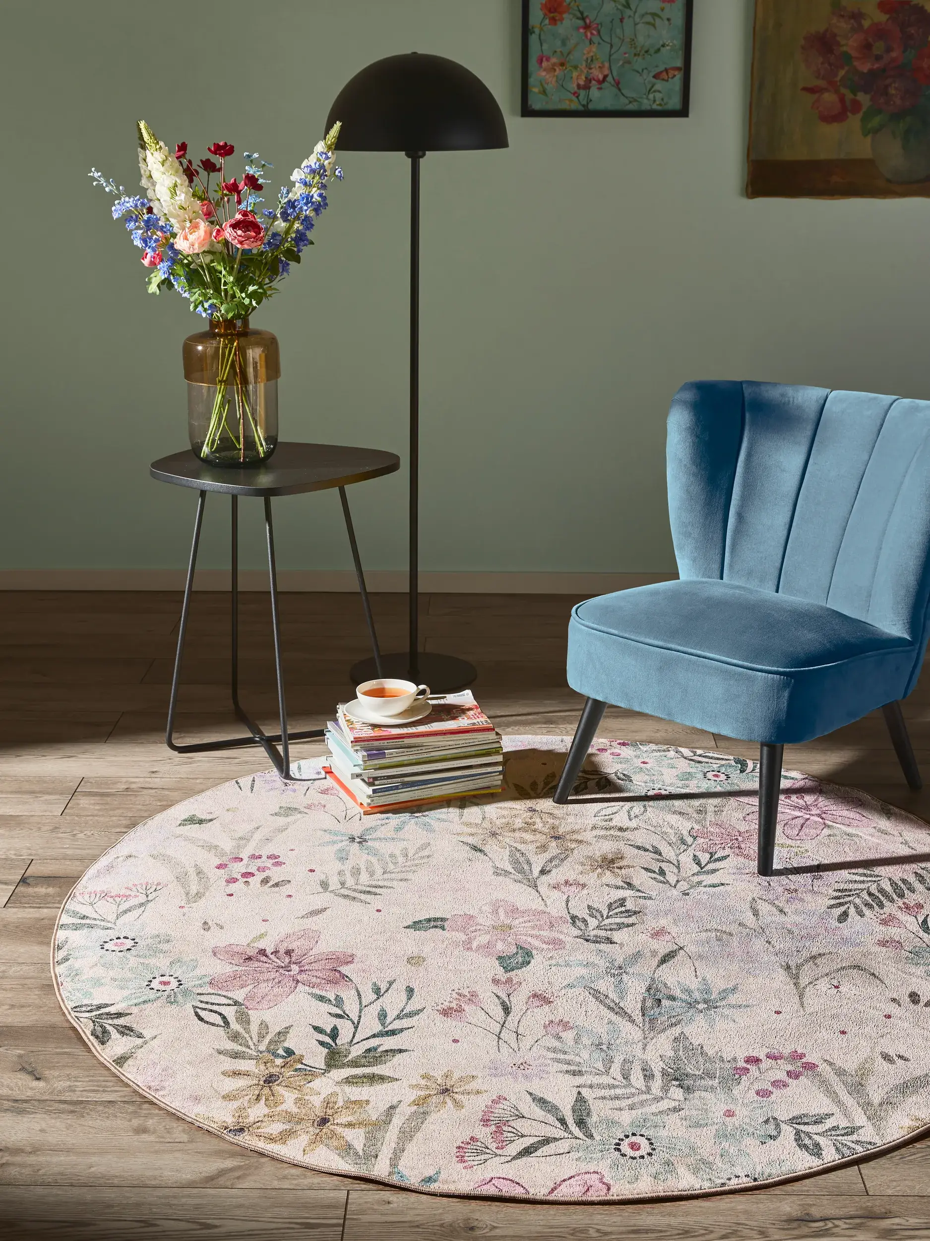 Teppich aus 100% Polyester in Multicolor mit 100% Polyester hohem Flor von benuta Nest