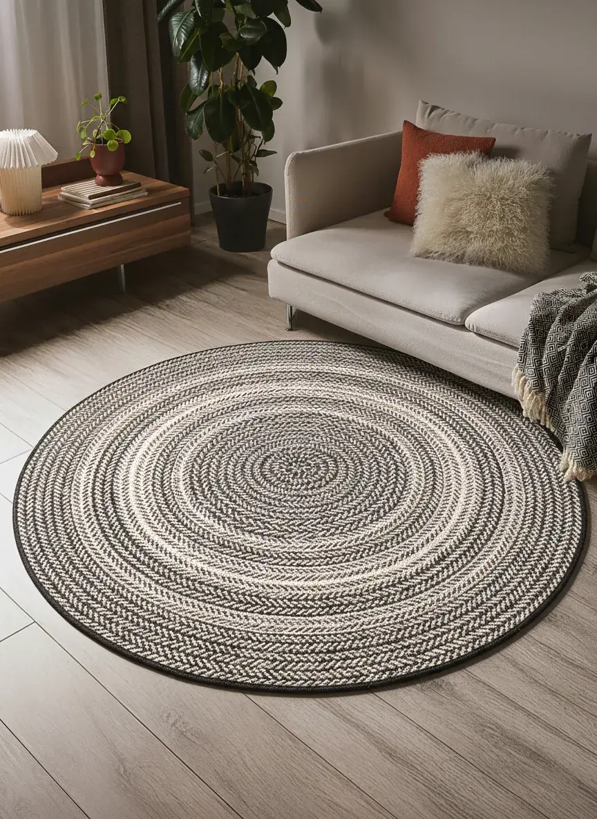 Rug Metro made of 100% Polypropylen in Black/White by benuta Nest