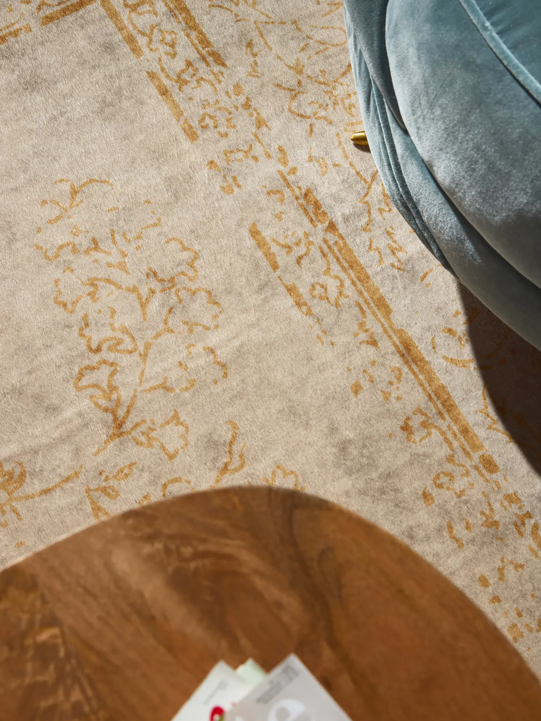 Rug made of 100% Polyester in Beige with a 100% Polyester high pile by benuta Nest