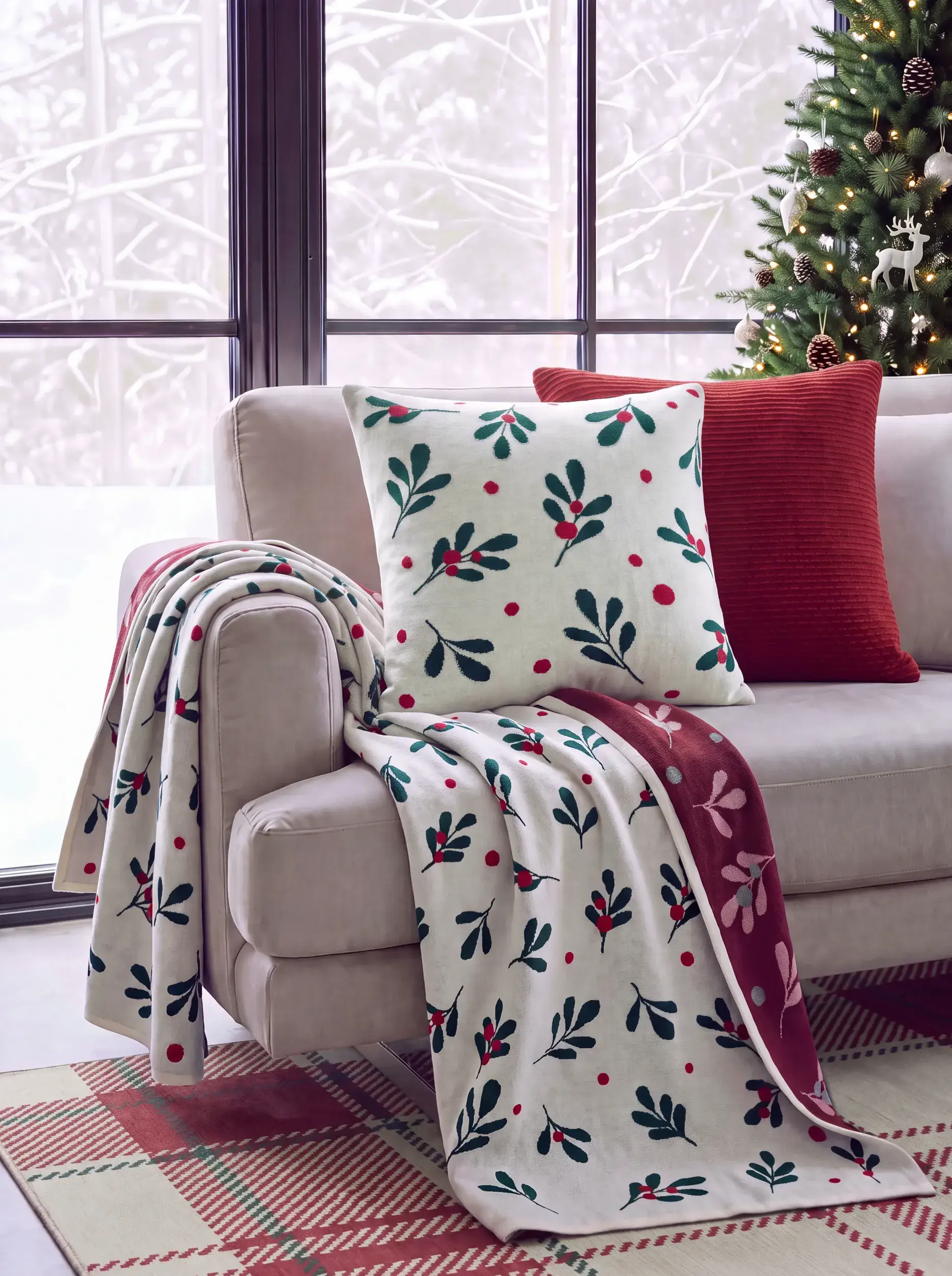 Kerstkussen Nordic Crème van benuta