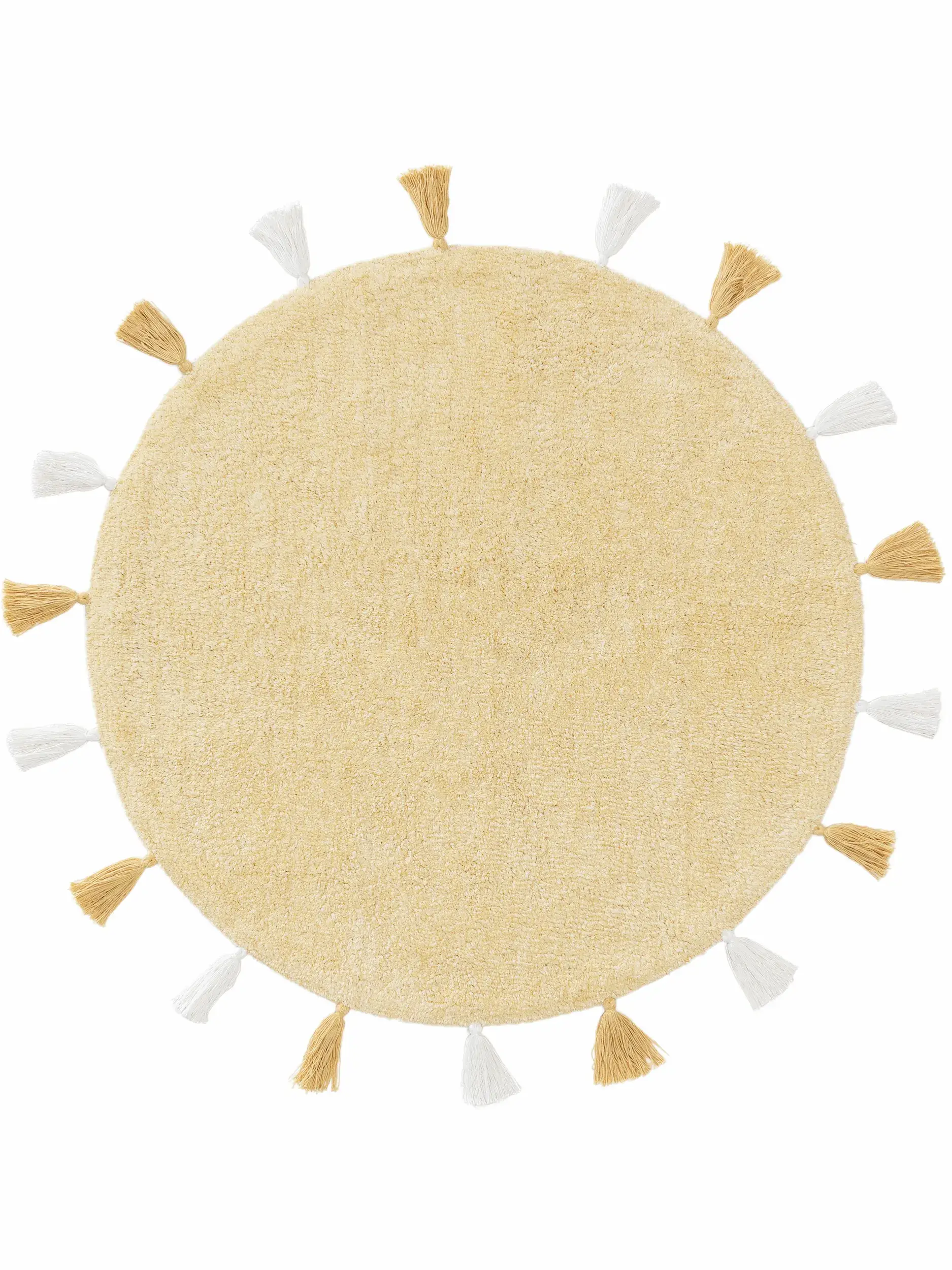 Tapis en 100% Coton en Jaune avec une pile de 100% Coton de hauteur de Lytte