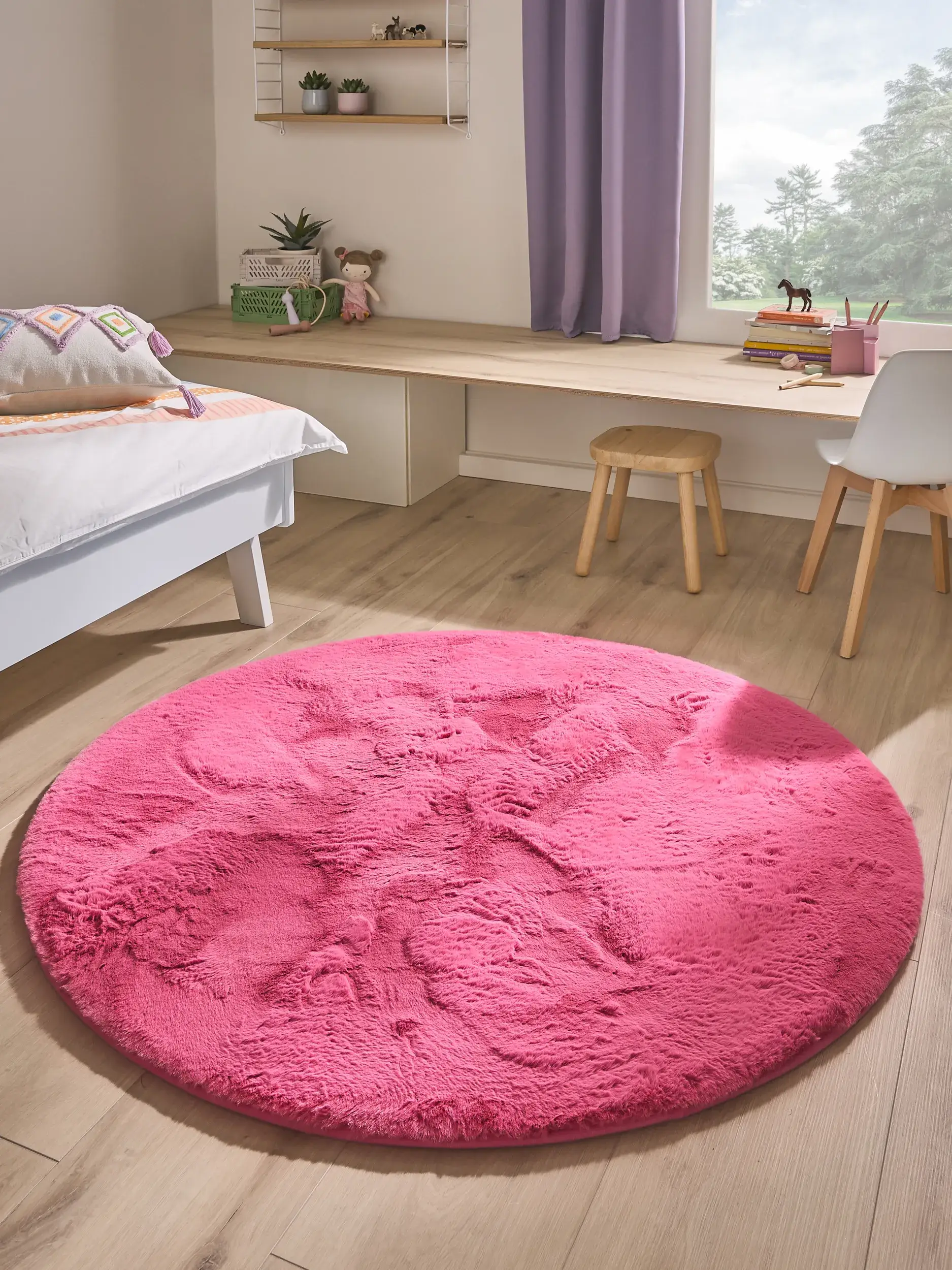 Teppich Dave aus 100% Polyester in Rosa von Lytte