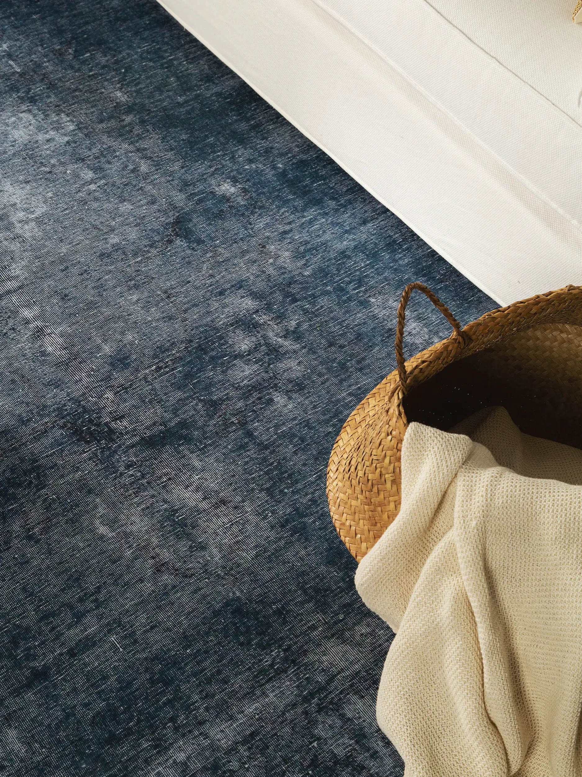 Tapis en 100% Polyester en Bleu avec une pile de 100% Polyester de hauteur de benuta POP