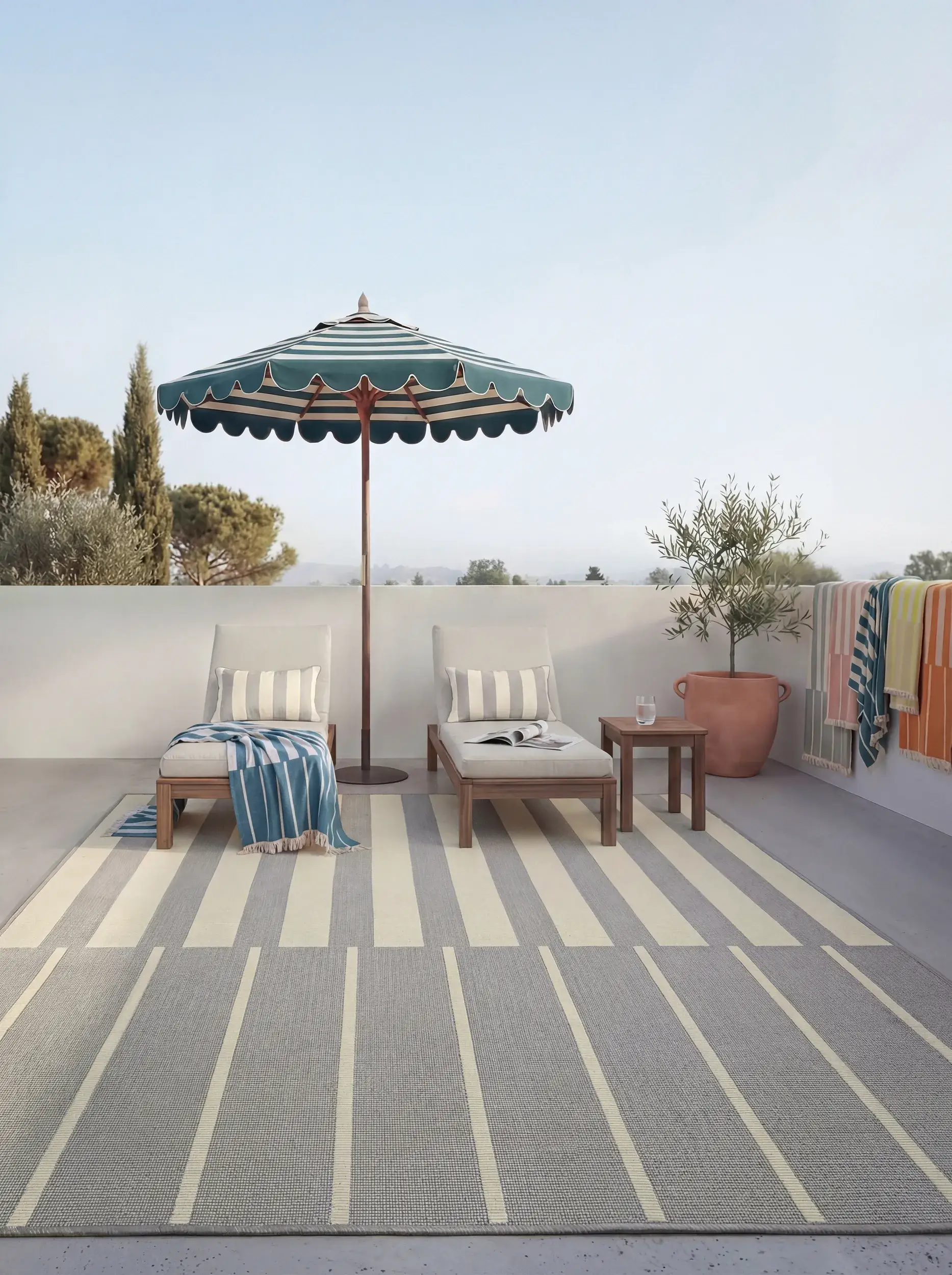 Teppich Reed aus 76% Polypropylen, 23% Polyester, 1% Latex in  von benuta Nest