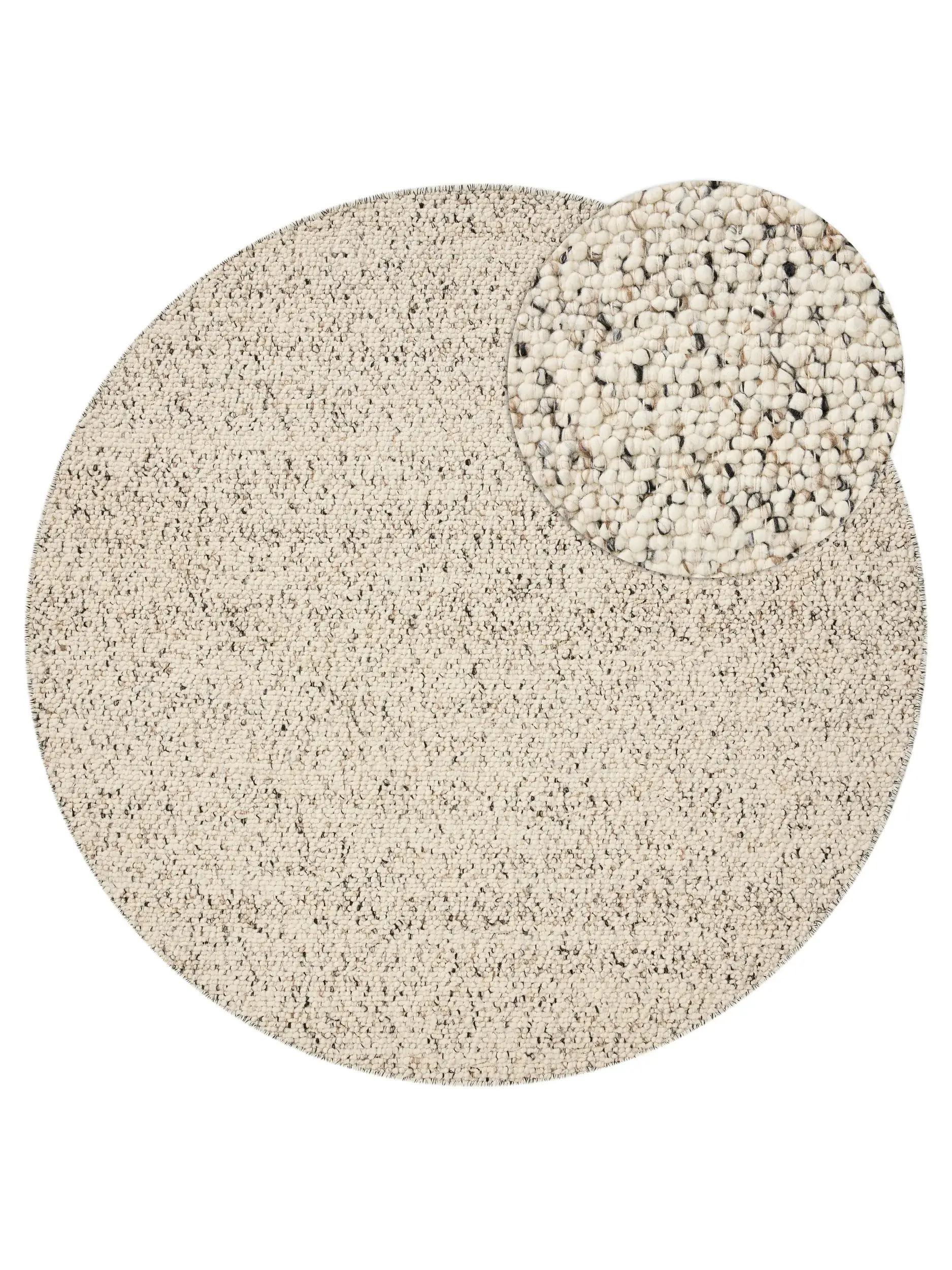 Rug Patch made of 70% Wool, 20% Cotton, 10% Viscose in Black/White by benuta Pure