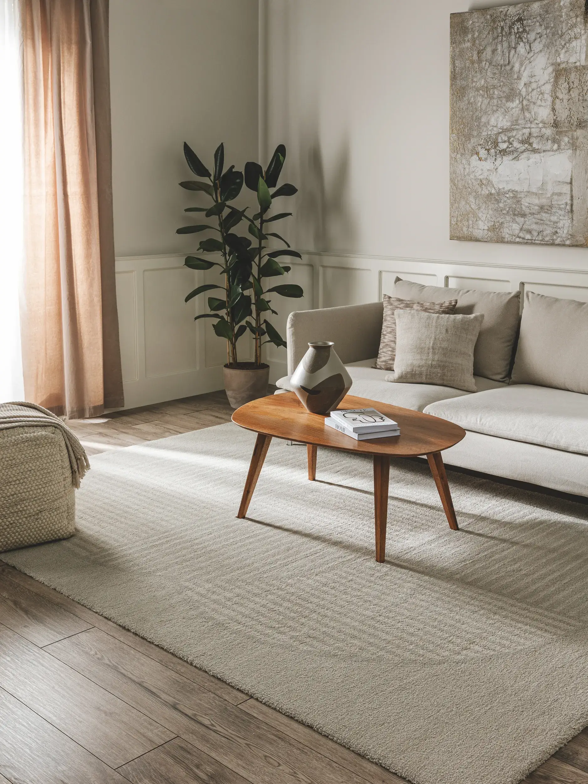 Rug made of 100% Polypropylen in Grau with a 100% Polypropylen high pile by benuta Nest