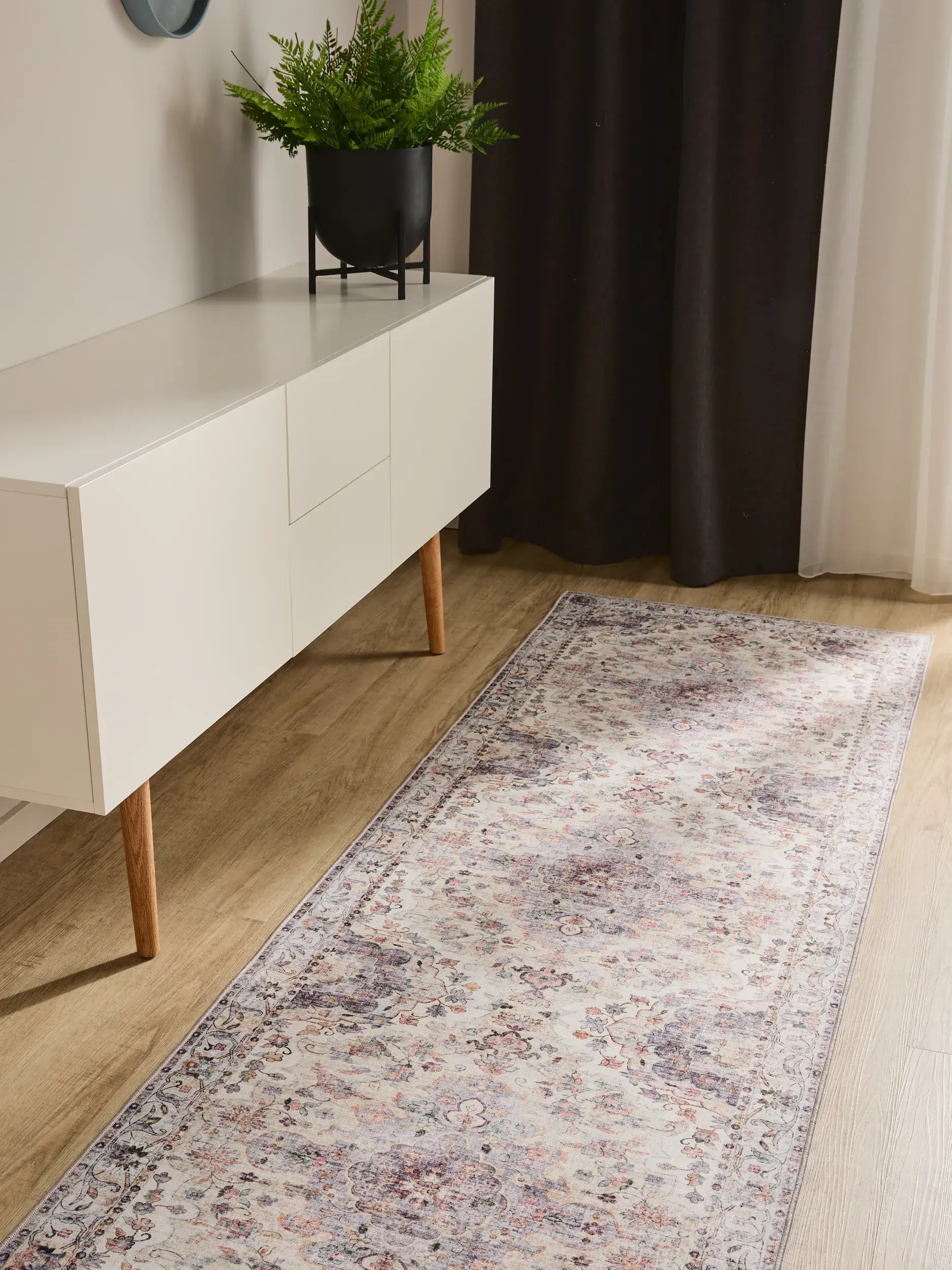 Rug made of 100% Polyester in Multicolour with a 100% Polyester high pile by benuta Basic