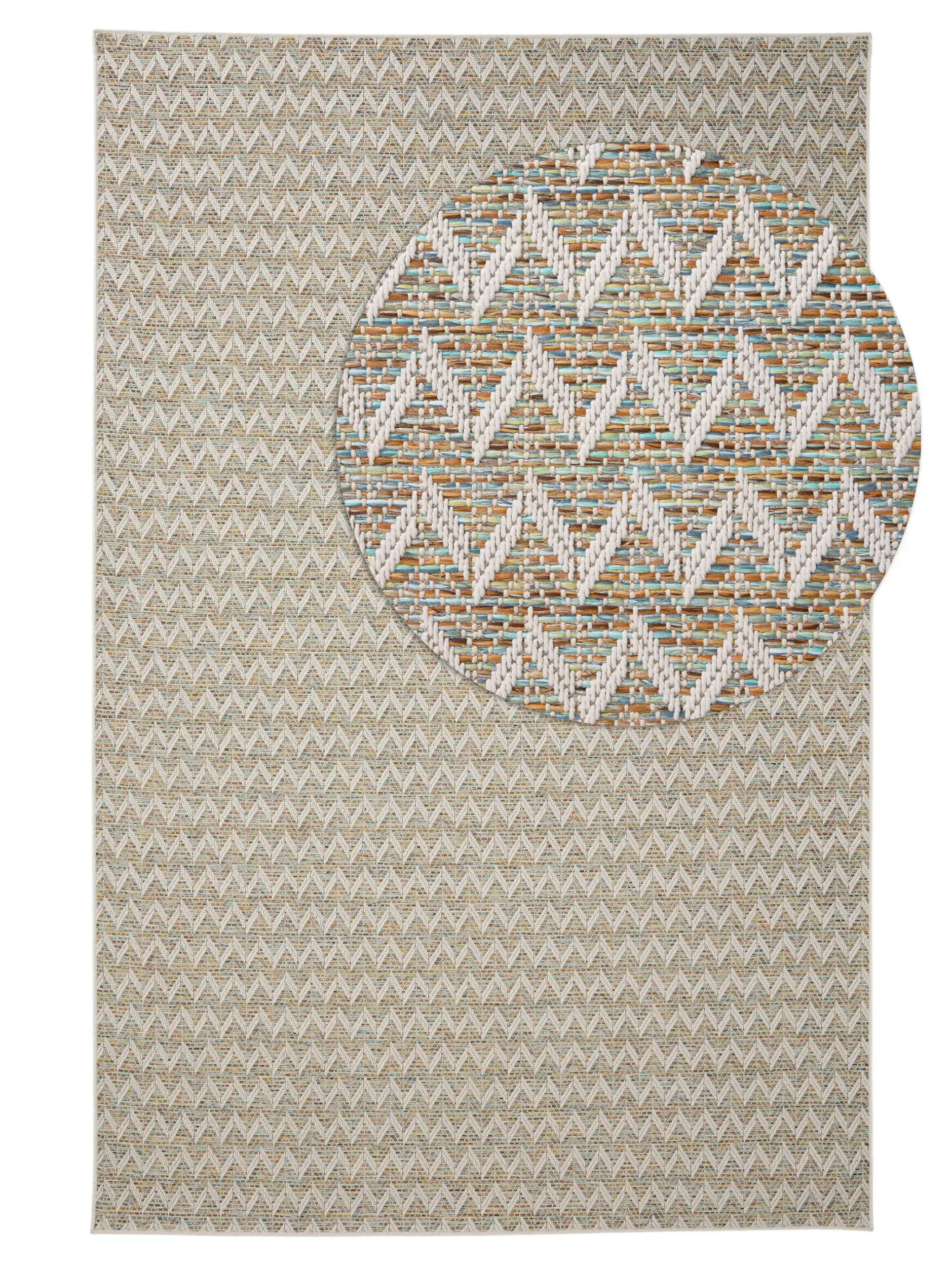 Teppich aus 100% Polypropylen in Blau mit 100% Polypropylen hohem Flor von benuta Nest