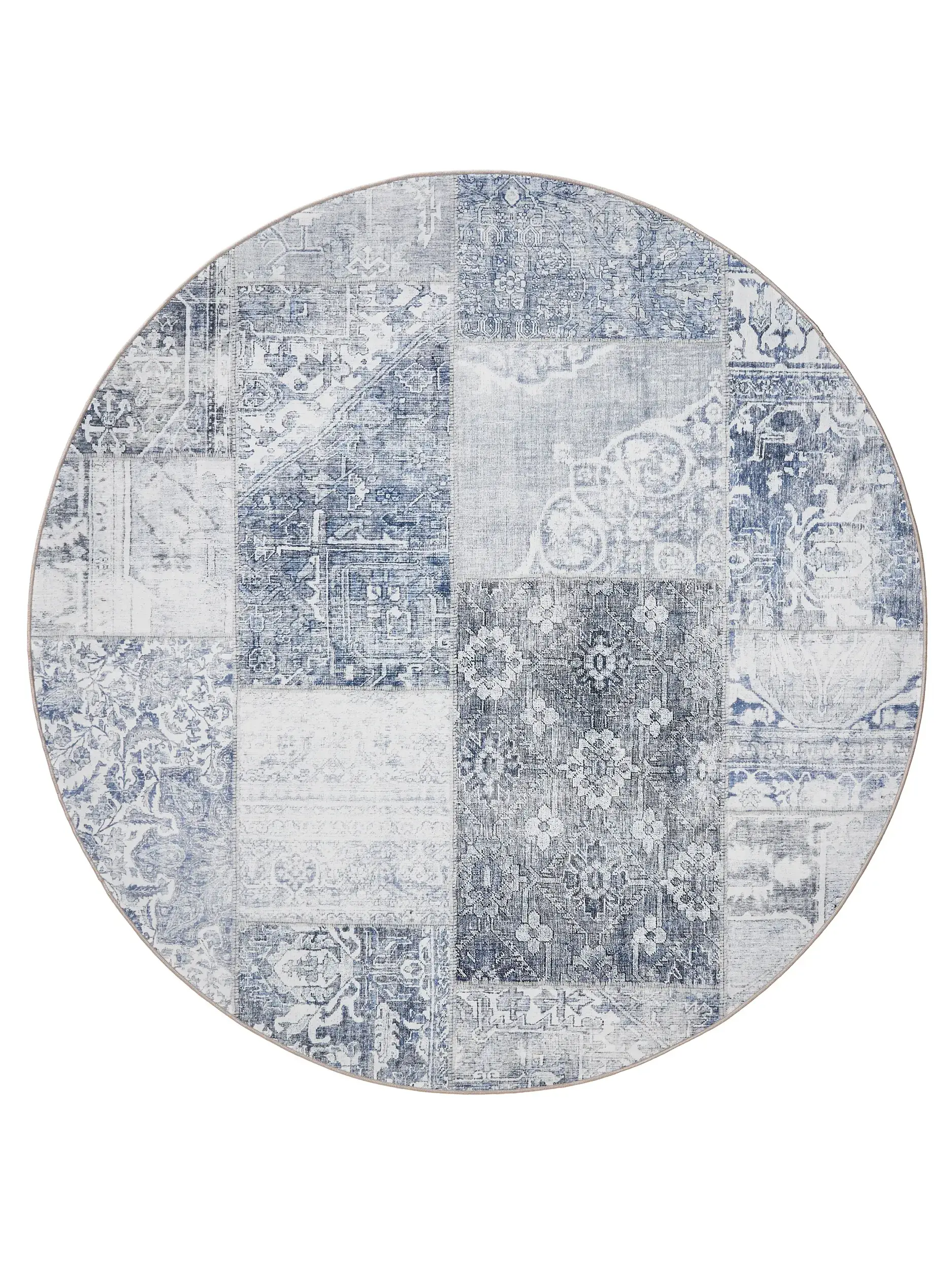 Rug made of 100% Polyester in Blue with a 100% Polyester high pile by benuta Basic