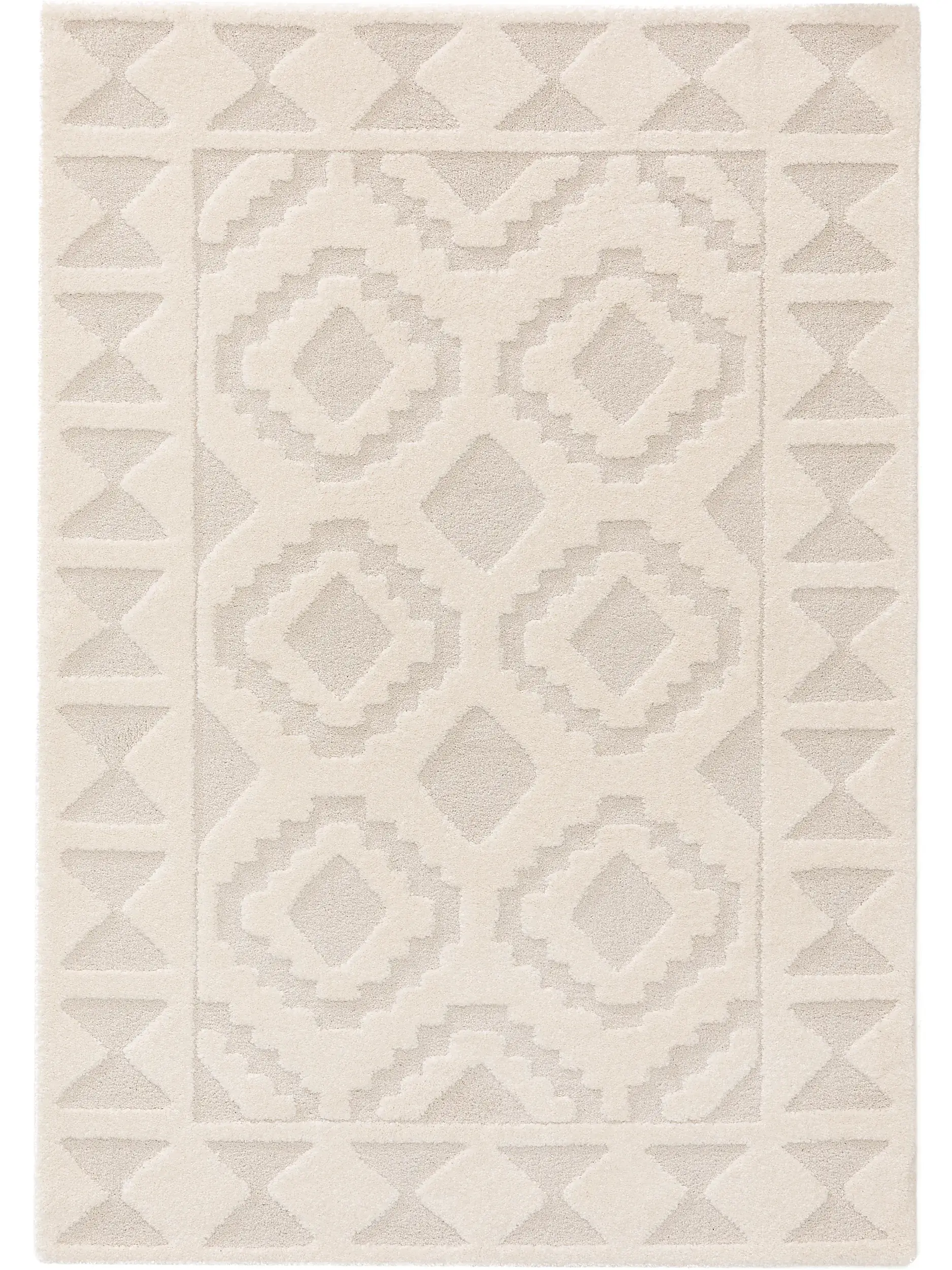 Teppich aus 60% Polypropylen, 40% Polyester in Beige mit 60% Polypropylen, 40% Polyester hohem Flor von Lytte