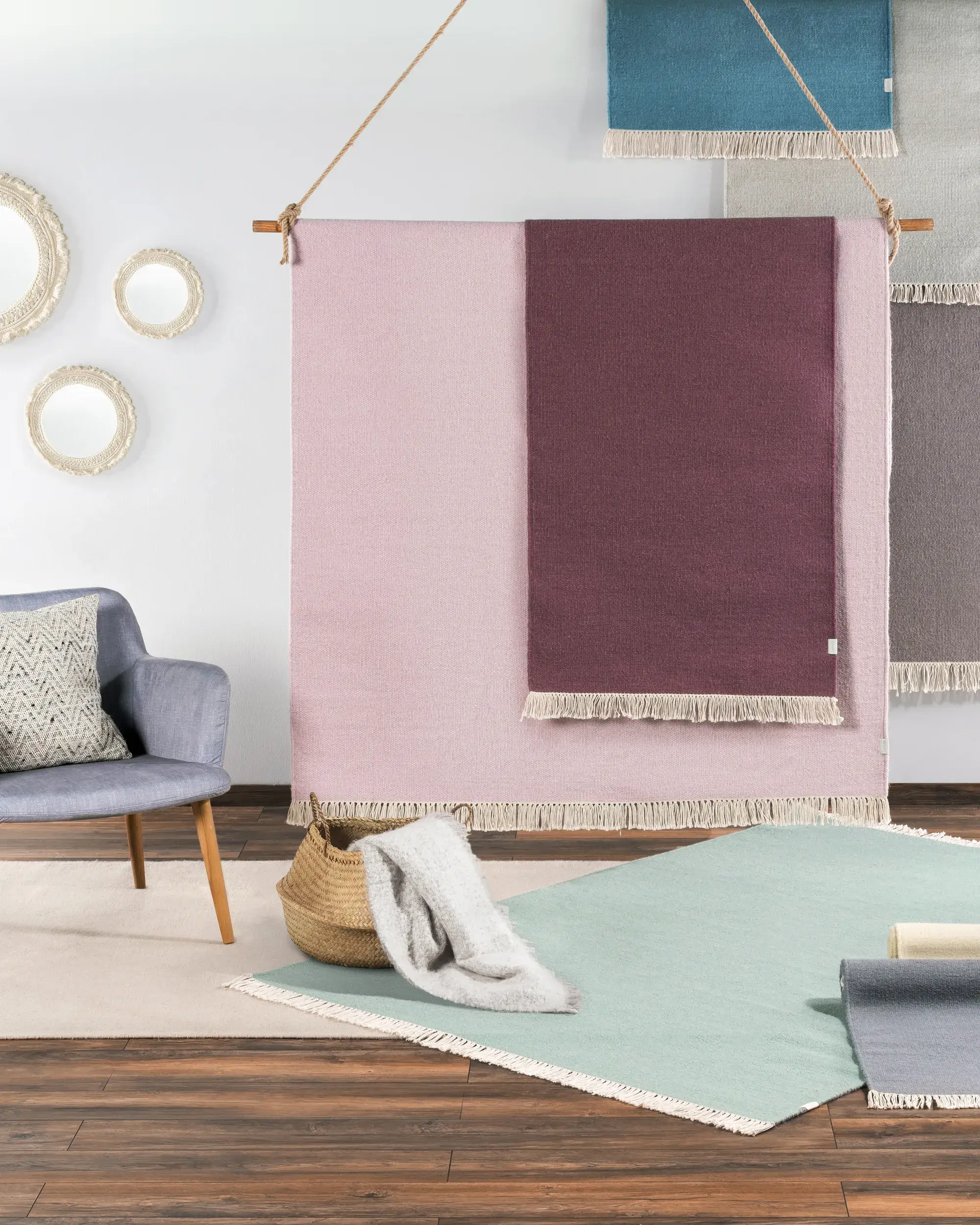 Rug made of 80% Wolle, 20% Baumwolle in Beige with a 80% Wolle, 20% Baumwolle high pile by benuta