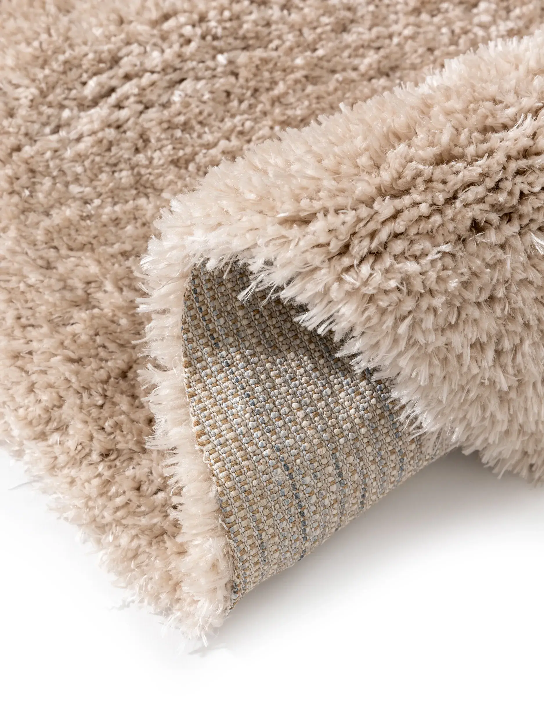 Teppich aus 100% Polyester in Beige mit 100% Polyester hohem Flor von benuta Pop