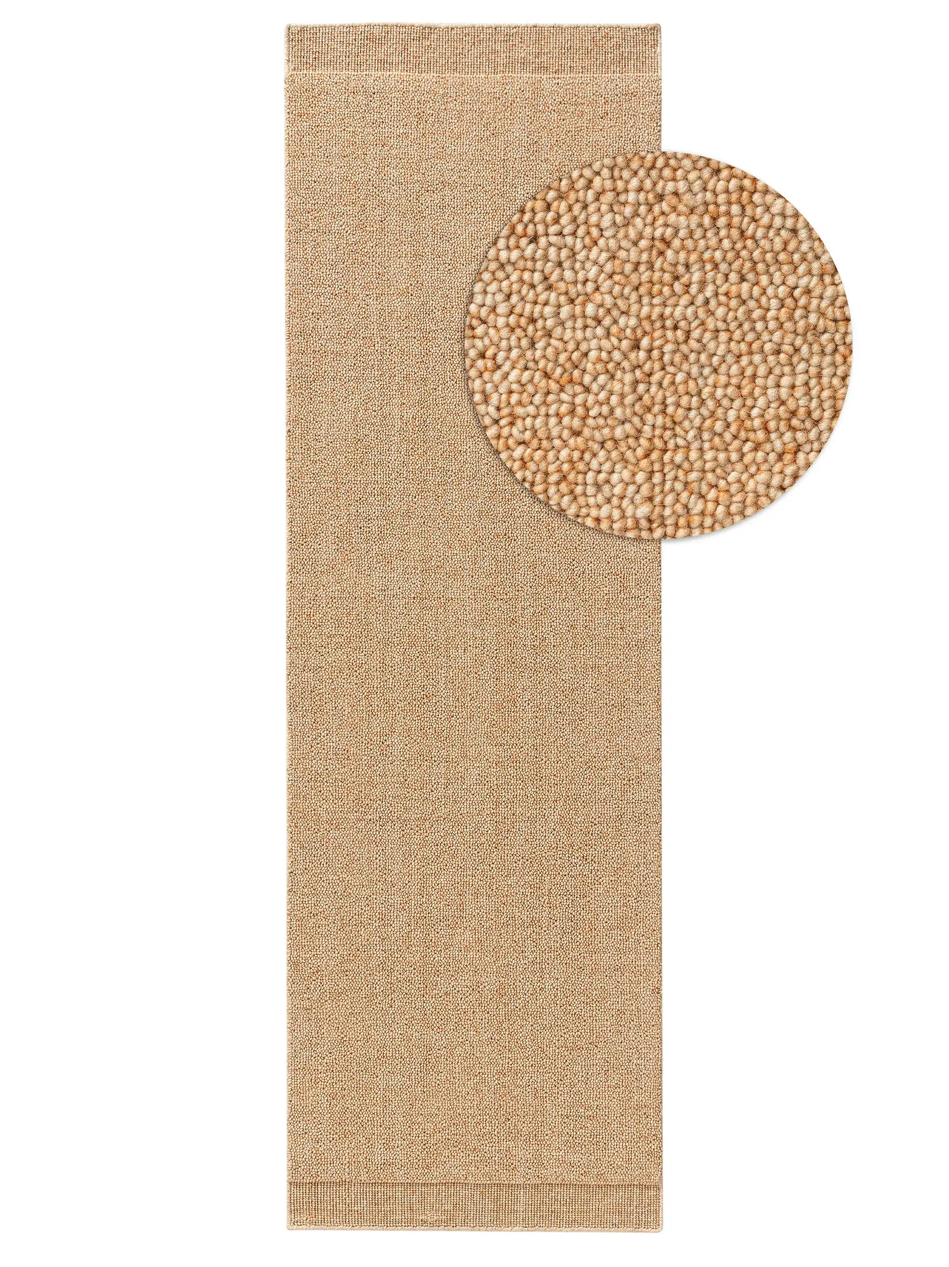 Alfombra de 80% Lana, 20% Algodón en Naranja con un pelo de {{Placeholder_Pile Height}} de altura de benuta pure