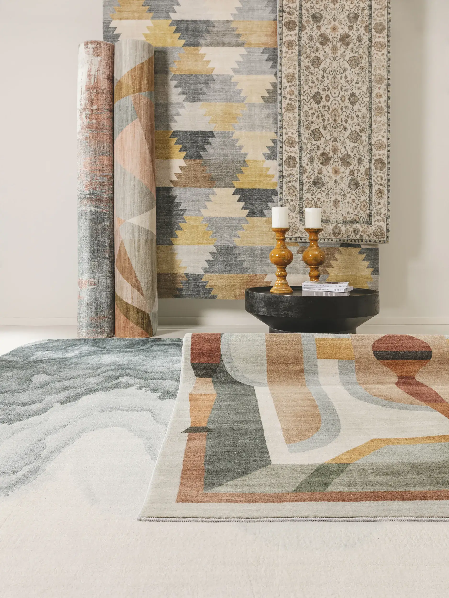 Tapijt van 100% Polyester in Beige met een 100% Polyester hoge pool van benuta POP
