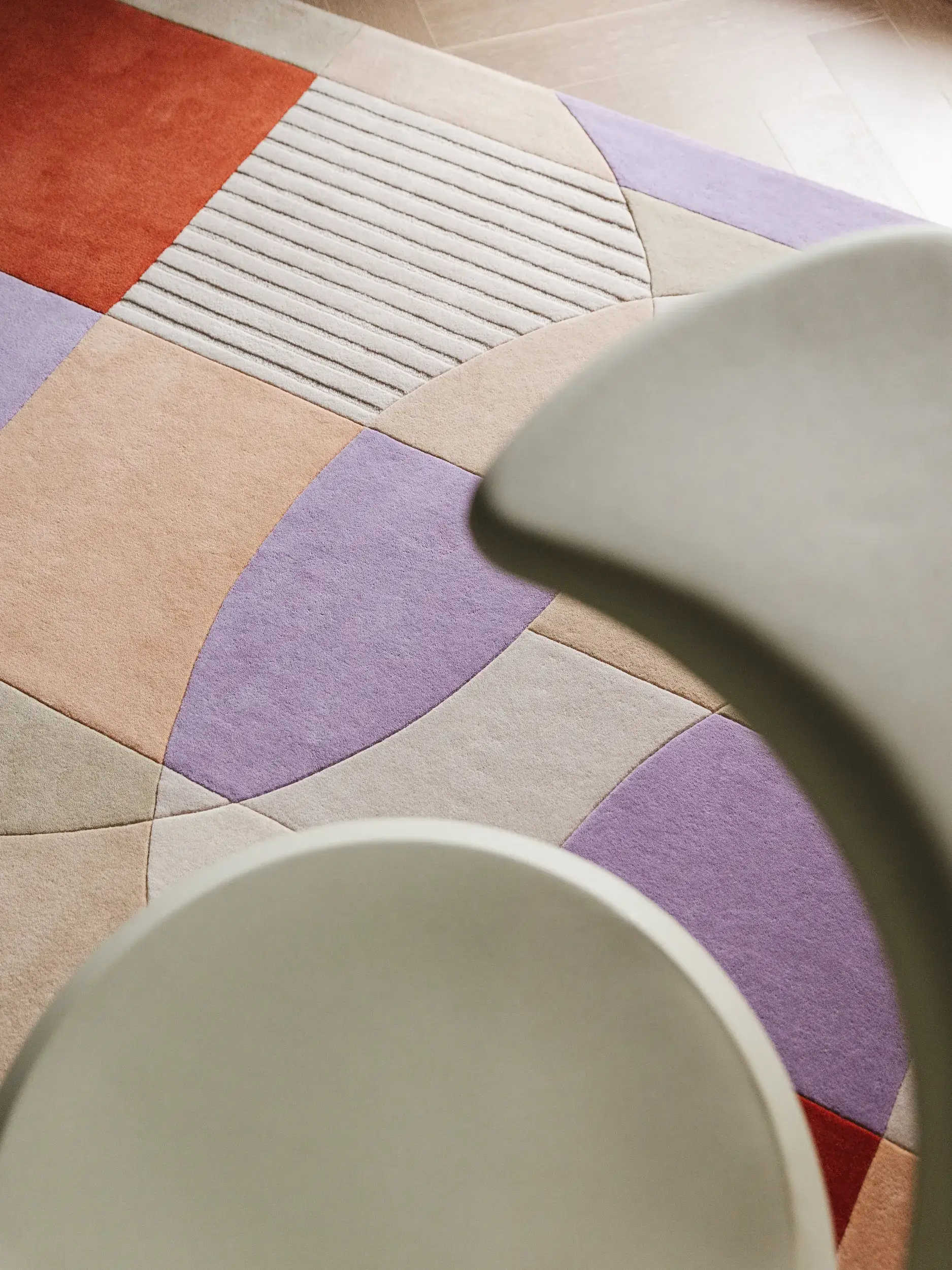Teppich aus 100% Wolle (aus Neuseeland) in Multicolor mit 100% Wolle (aus Neuseeland) hohem Flor von benuta Finest