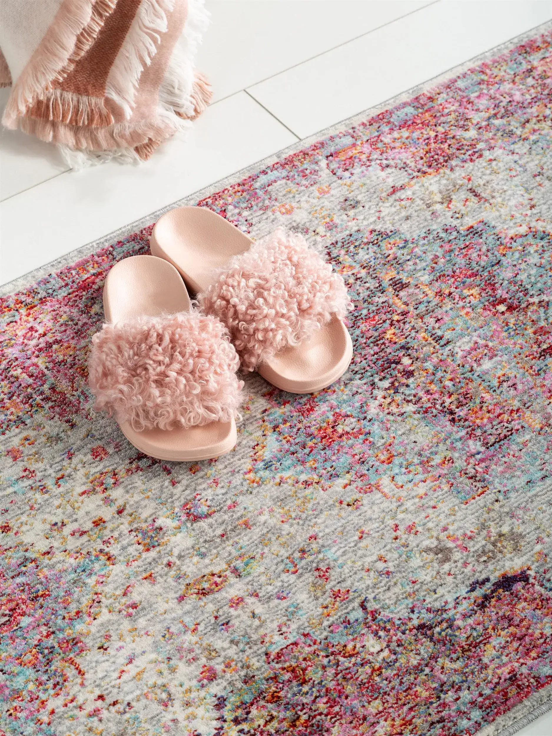 Teppich aus 100% Polyester in Multicolor mit 100% Polyester hohem Flor von benuta