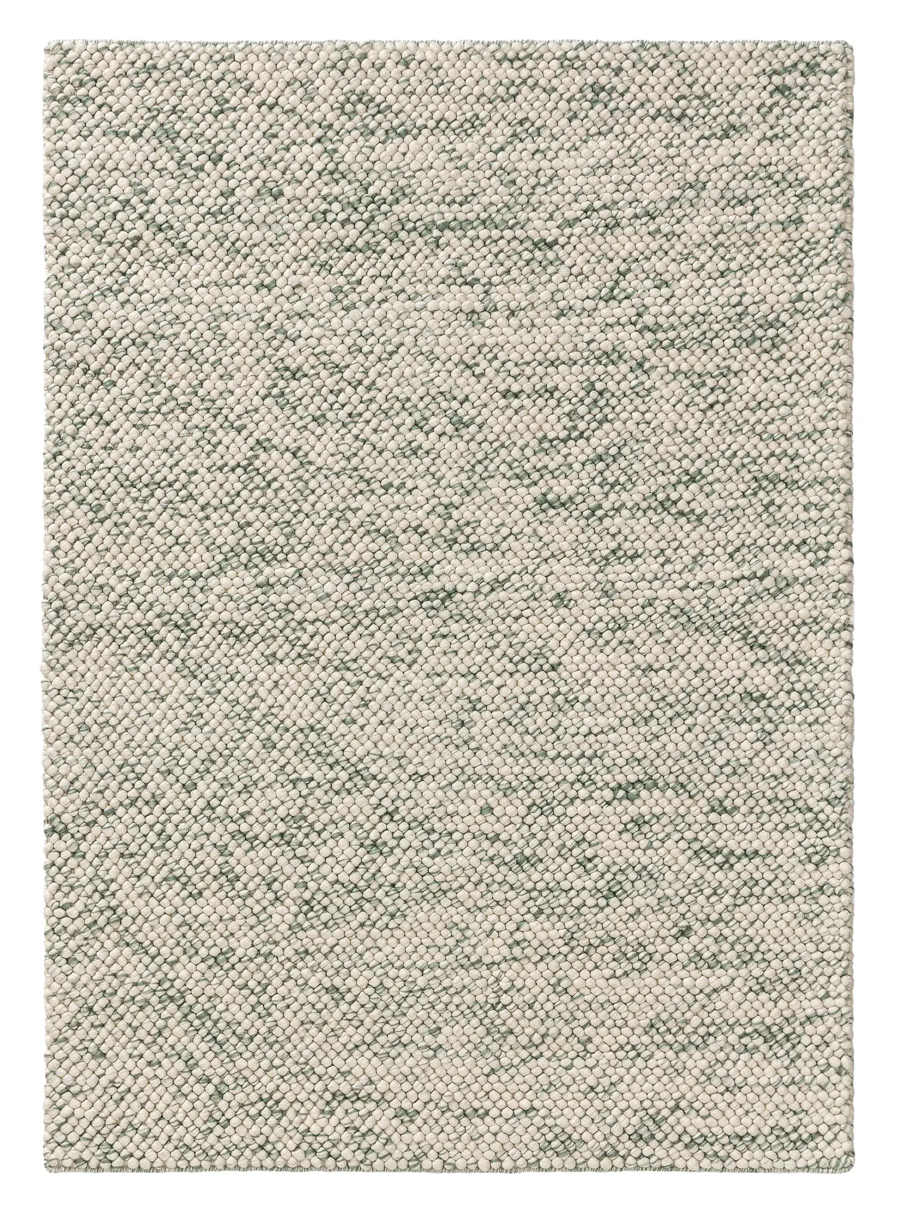 Teppich aus 70% Wolle, 30% Polyester in Grün mit 70% Wolle, 30% Polyester hohem Flor von Lytte