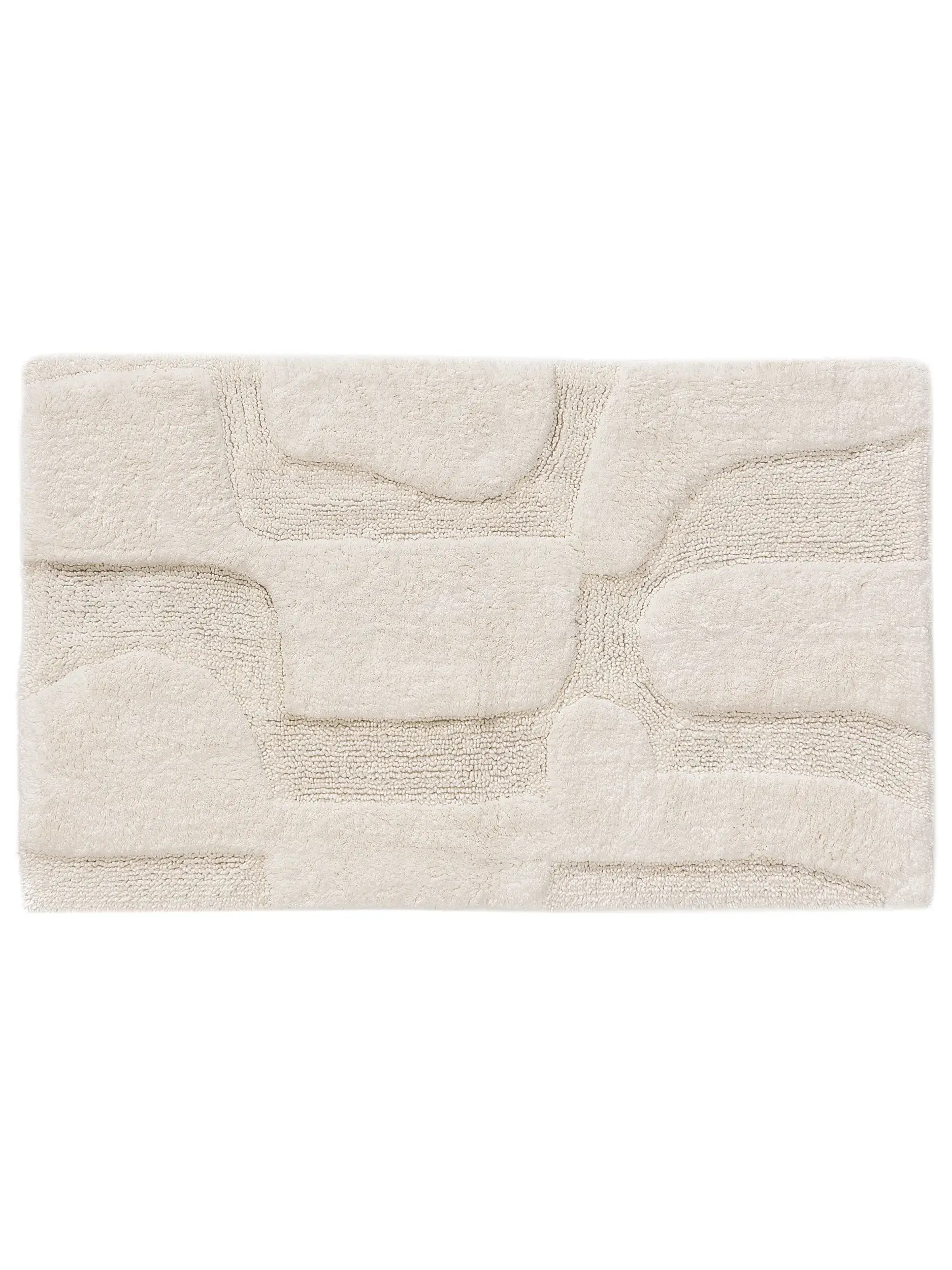 Badematte Nehir Weiß in Abstrakt design made of 100% Baumwolle by benuta Nest