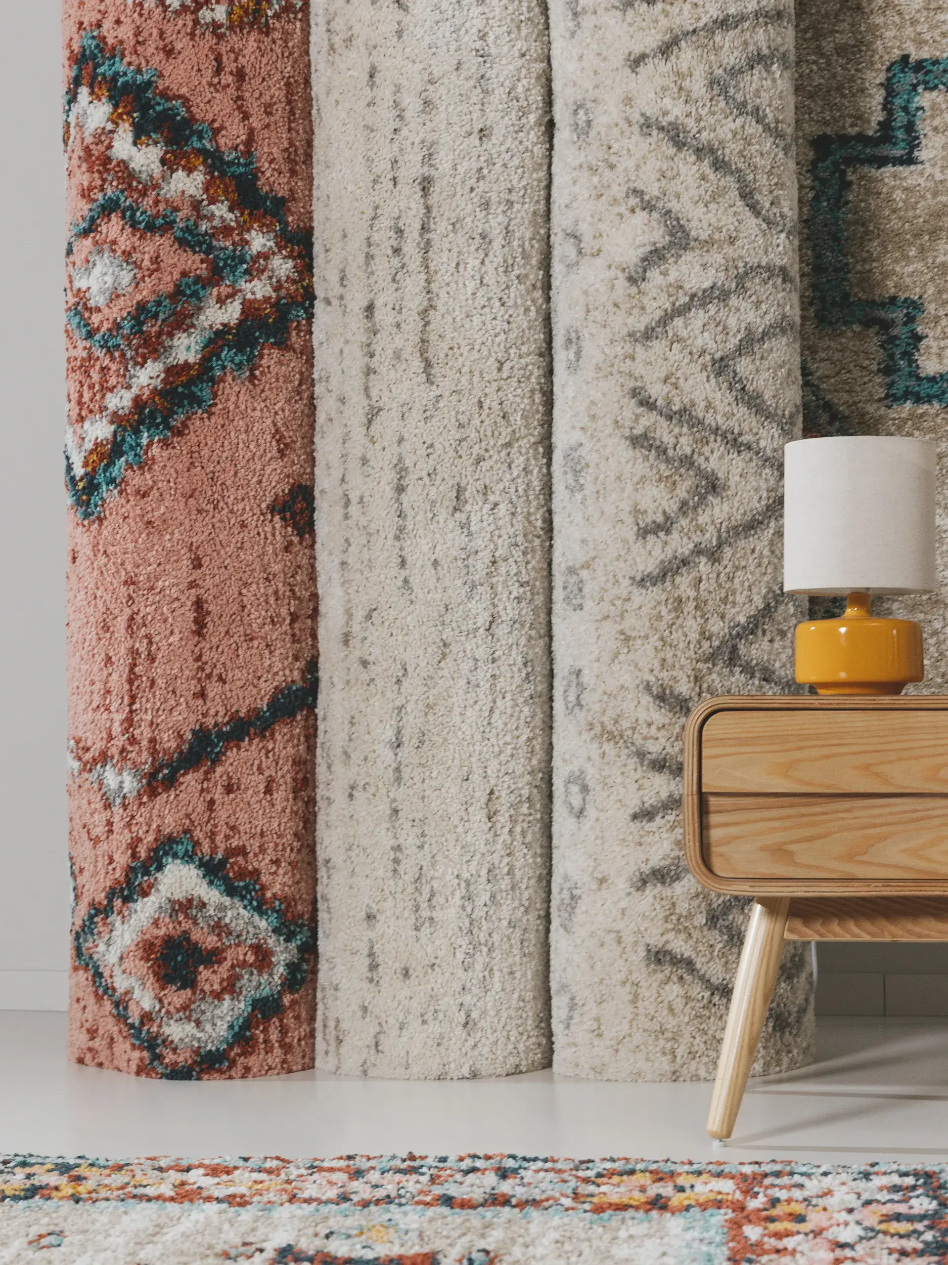 Rug made of 100% Polypropylen in Beige with a 100% Polypropylen high pile by benuta Nest