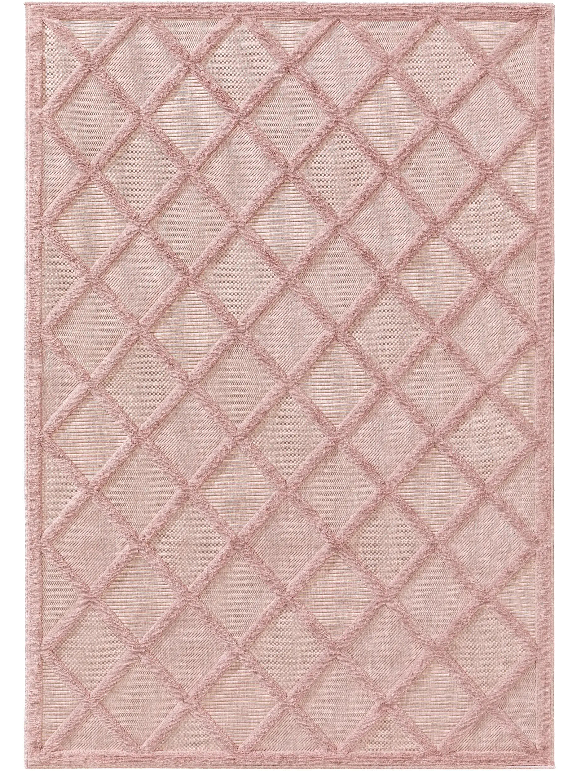 Tappeto di 100% Polipropilene in Rosa con pelo alto 100% Polipropilene da benuta nest