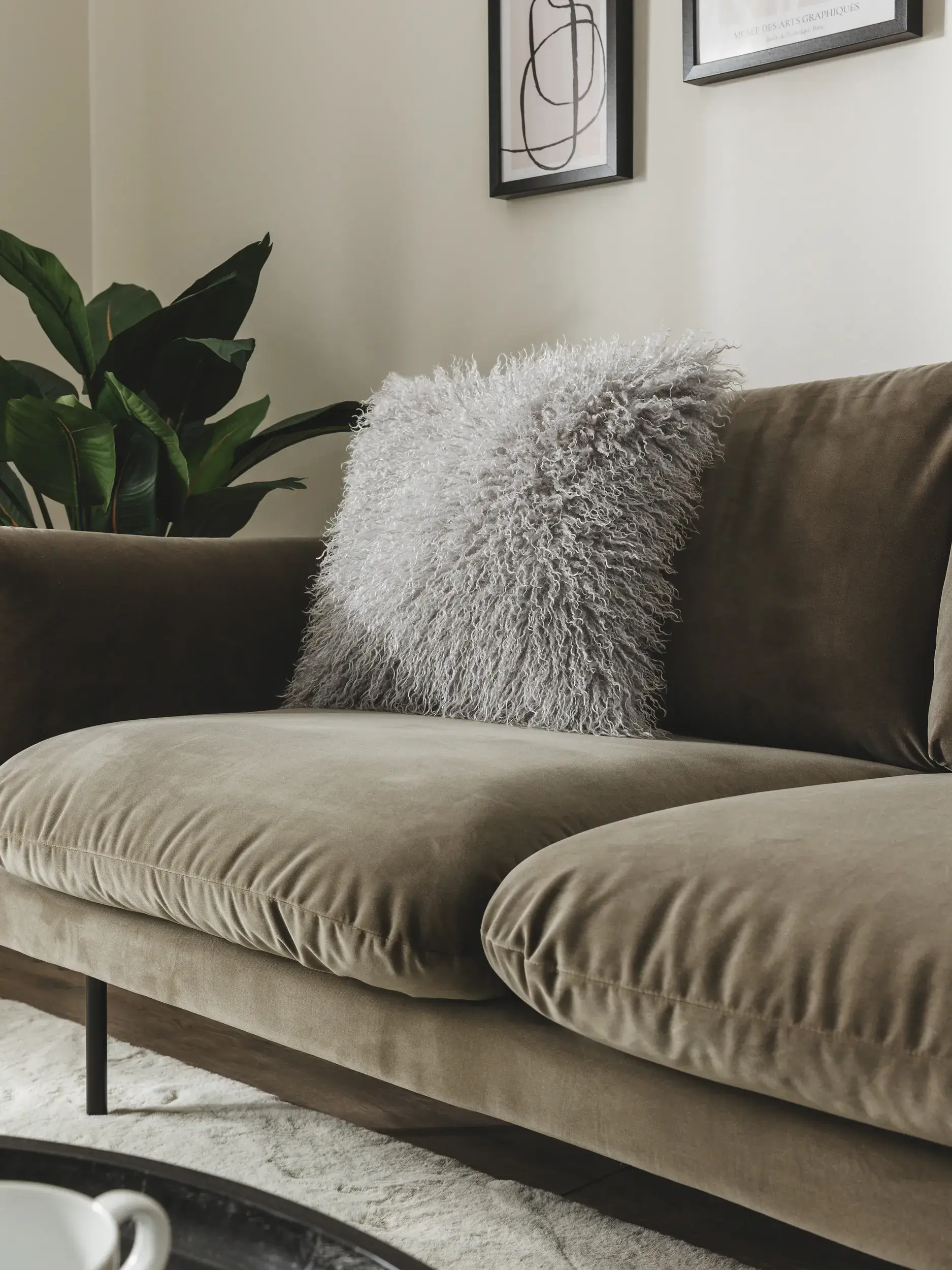 Kissenbezug Oscar Grau in Einfarbig design made of 100% Polyester by benuta Nest