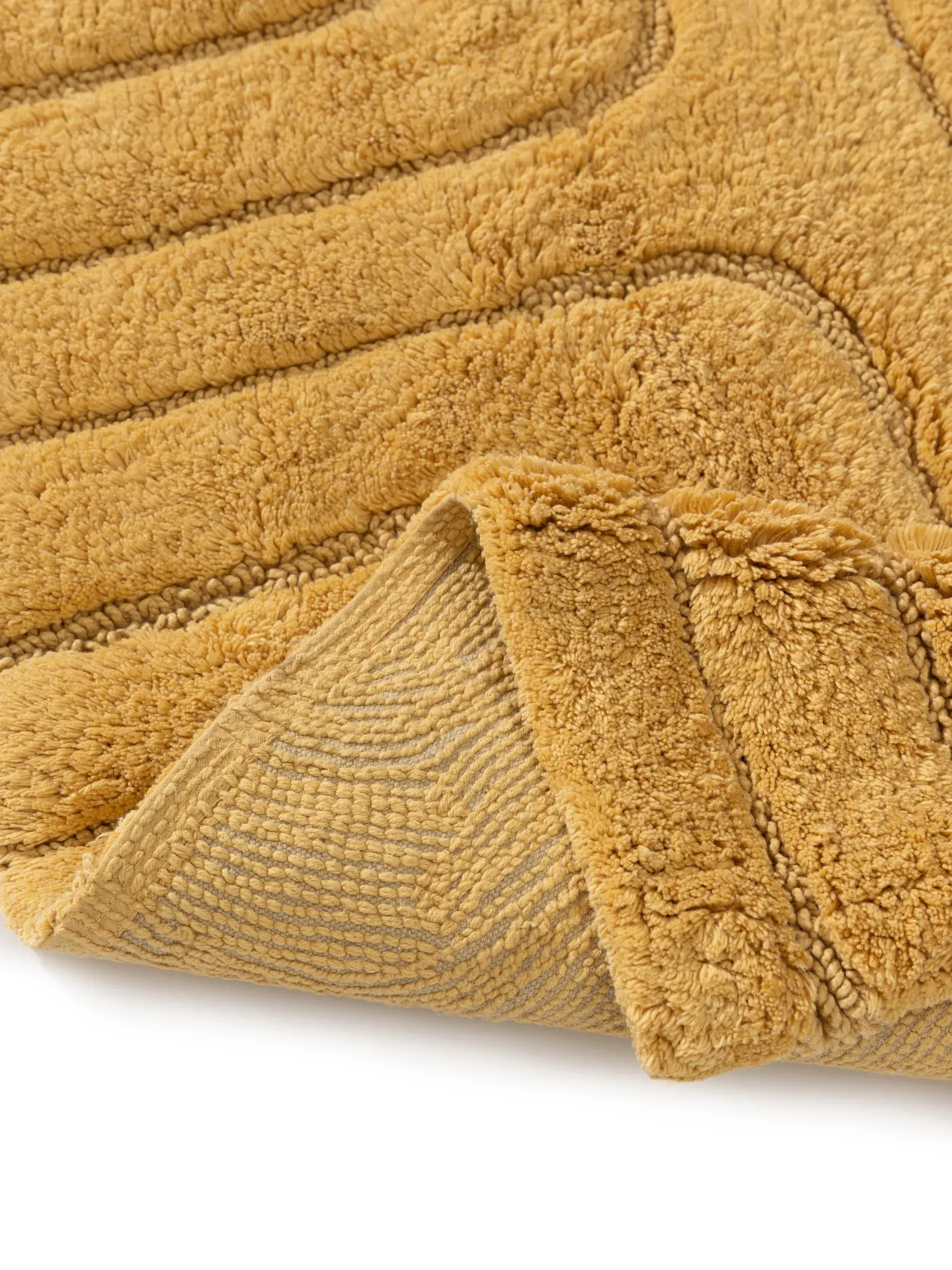 Badematte Dan Gelb in Geometrisch design made of 100% Baumwolle by benuta Nest