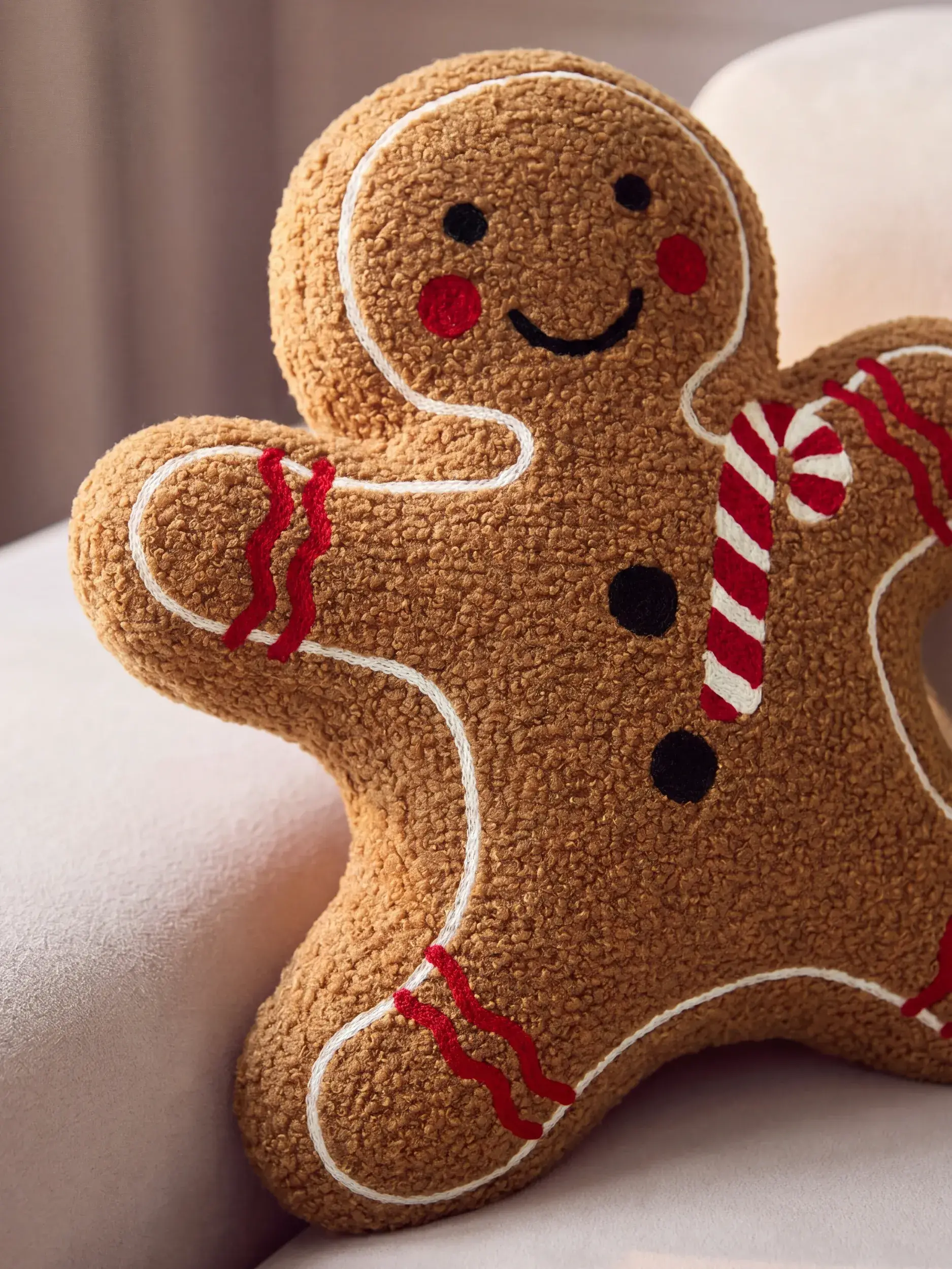 Kerstkussen Gingerbread Man Bruin van benuta