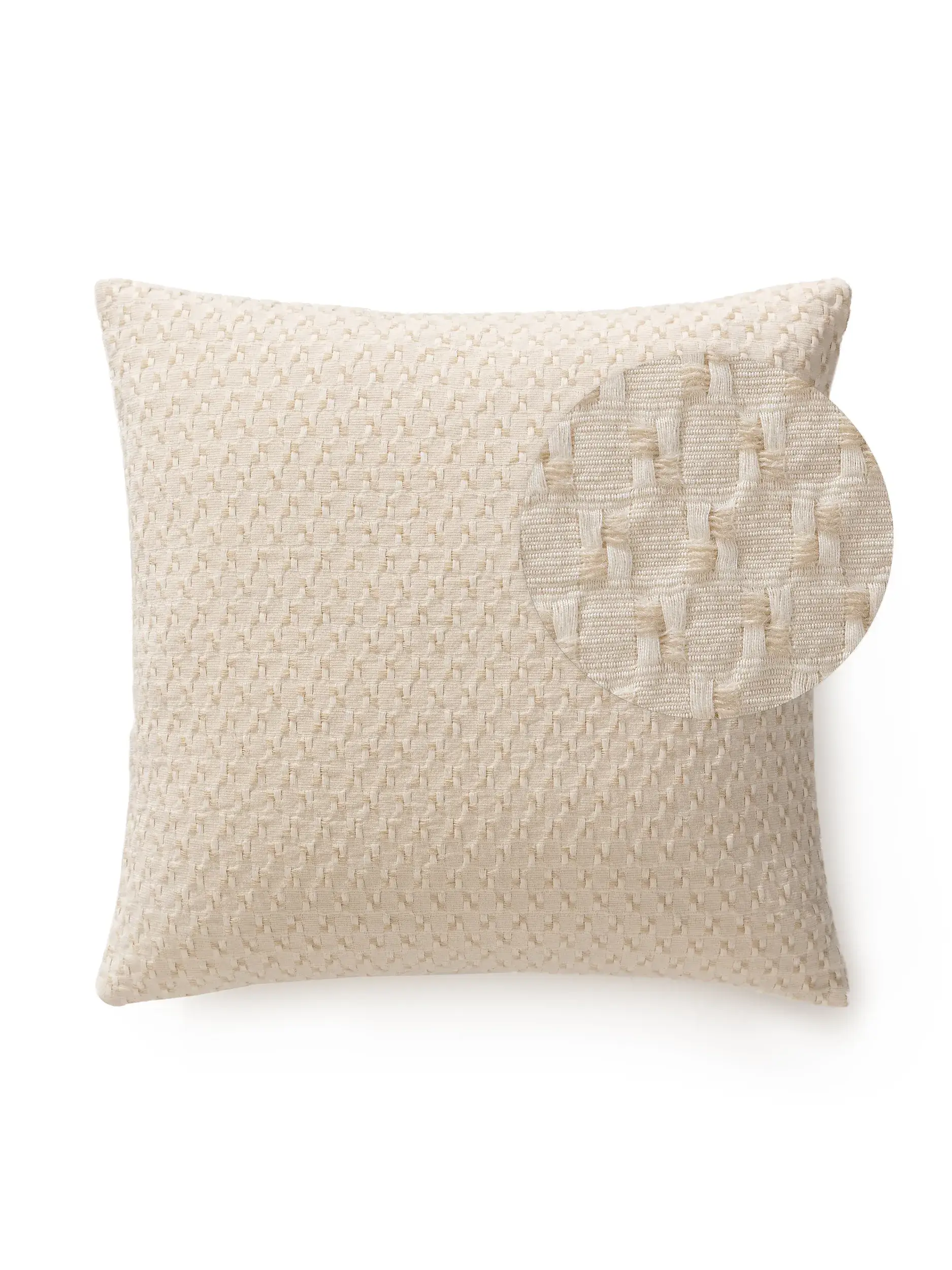 Kissenbezug Vanida Beige in Abstrakt design made of 50% Wool, 50% Cotton by benuta Pure