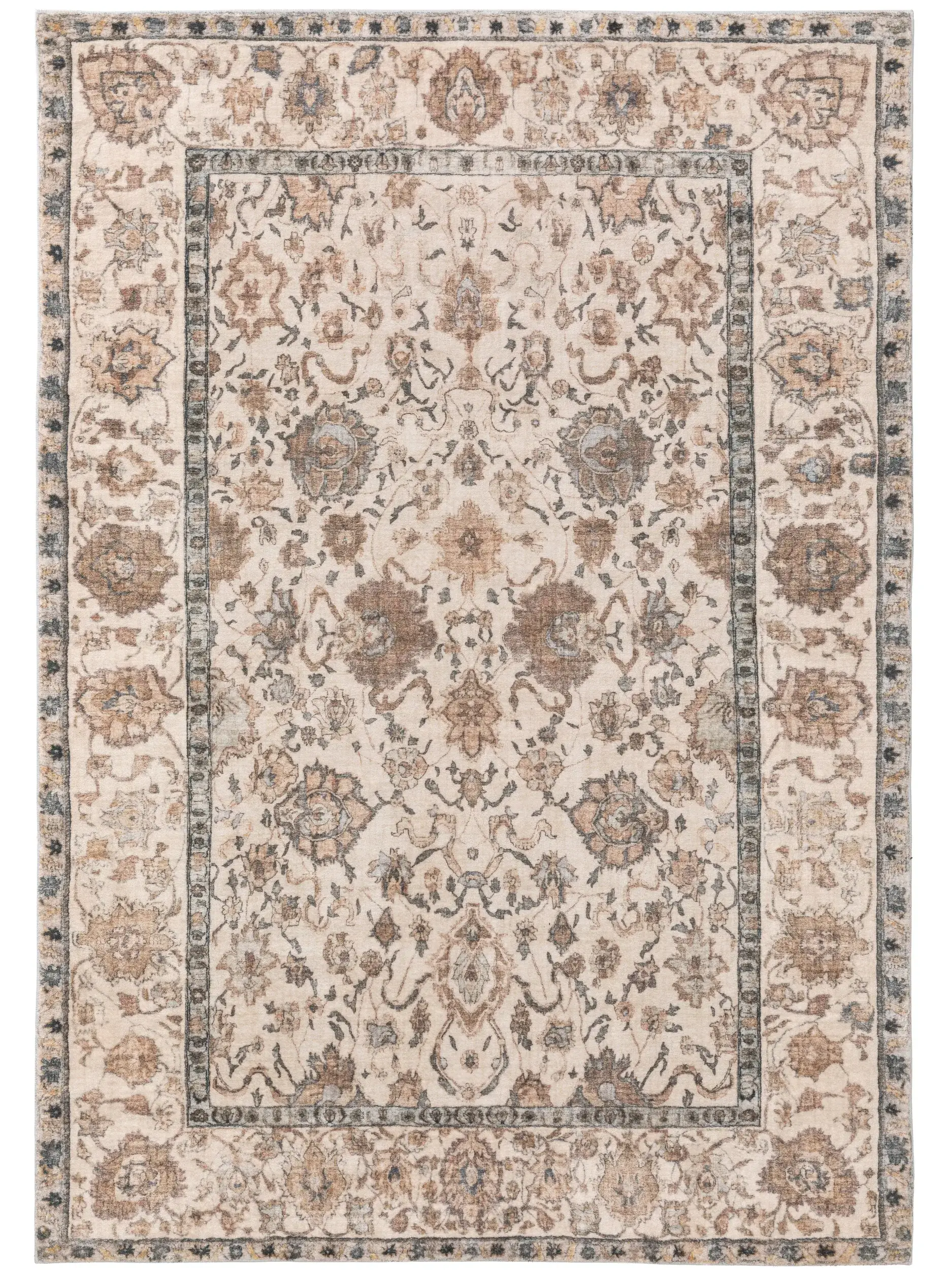 Tapijt van 100% Polyester in Beige met een 100% Polyester hoge pool van benuta POP