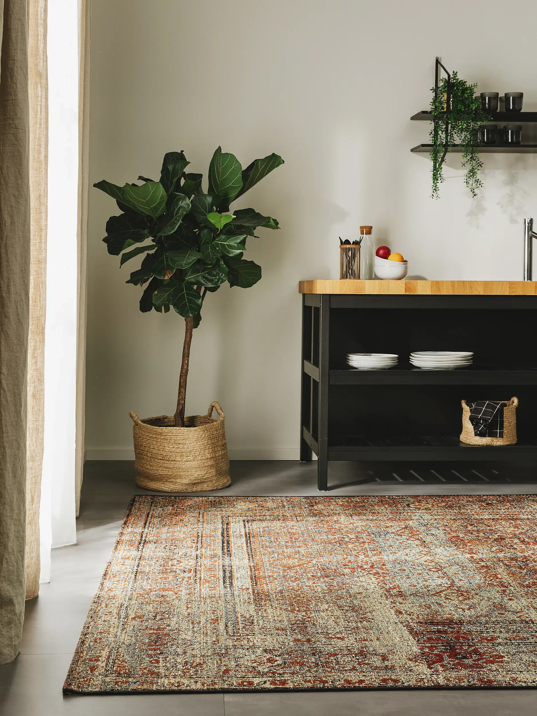 Rug made of 76% Polypropylen, 23% Polyester, 1% Latex in Multicolor with a 76% Polypropylen, 23% Polyester, 1% Latex high pile by benuta Nest