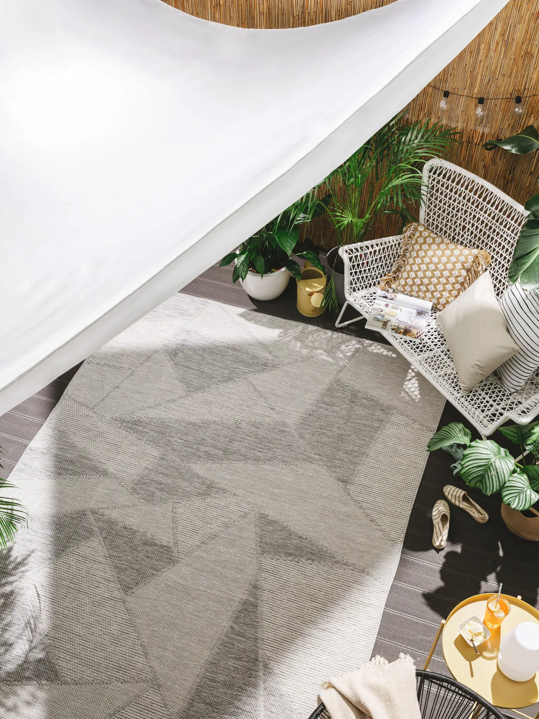 Rug made of 100% Polypropylen in Grey with a 100% Polypropylen high pile by benuta Nest