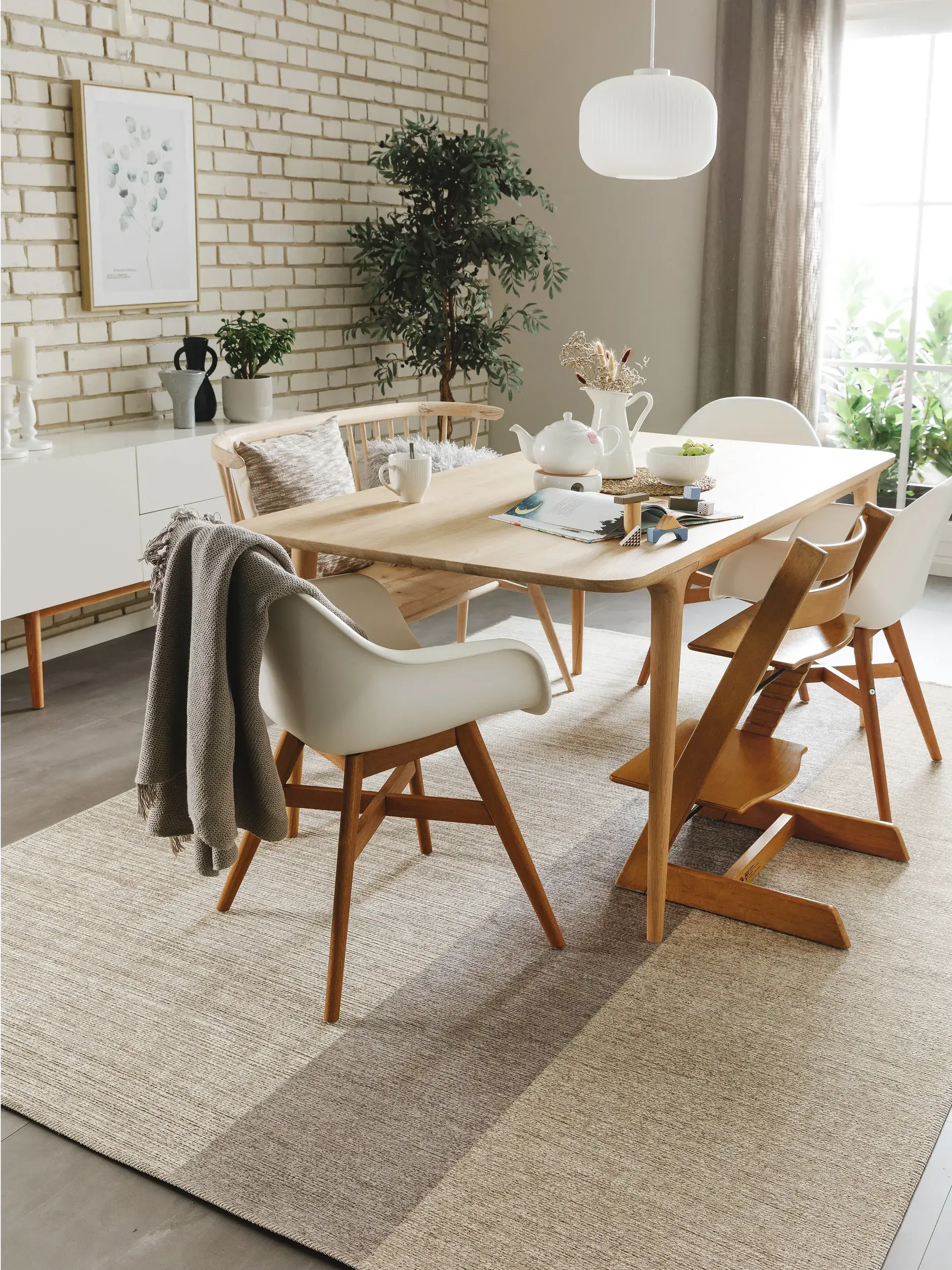 Teppich aus 100% Polyester (recyceltes PET) in Multicolor mit 100% Polyester (recyceltes PET) hohem Flor von benuta Nest