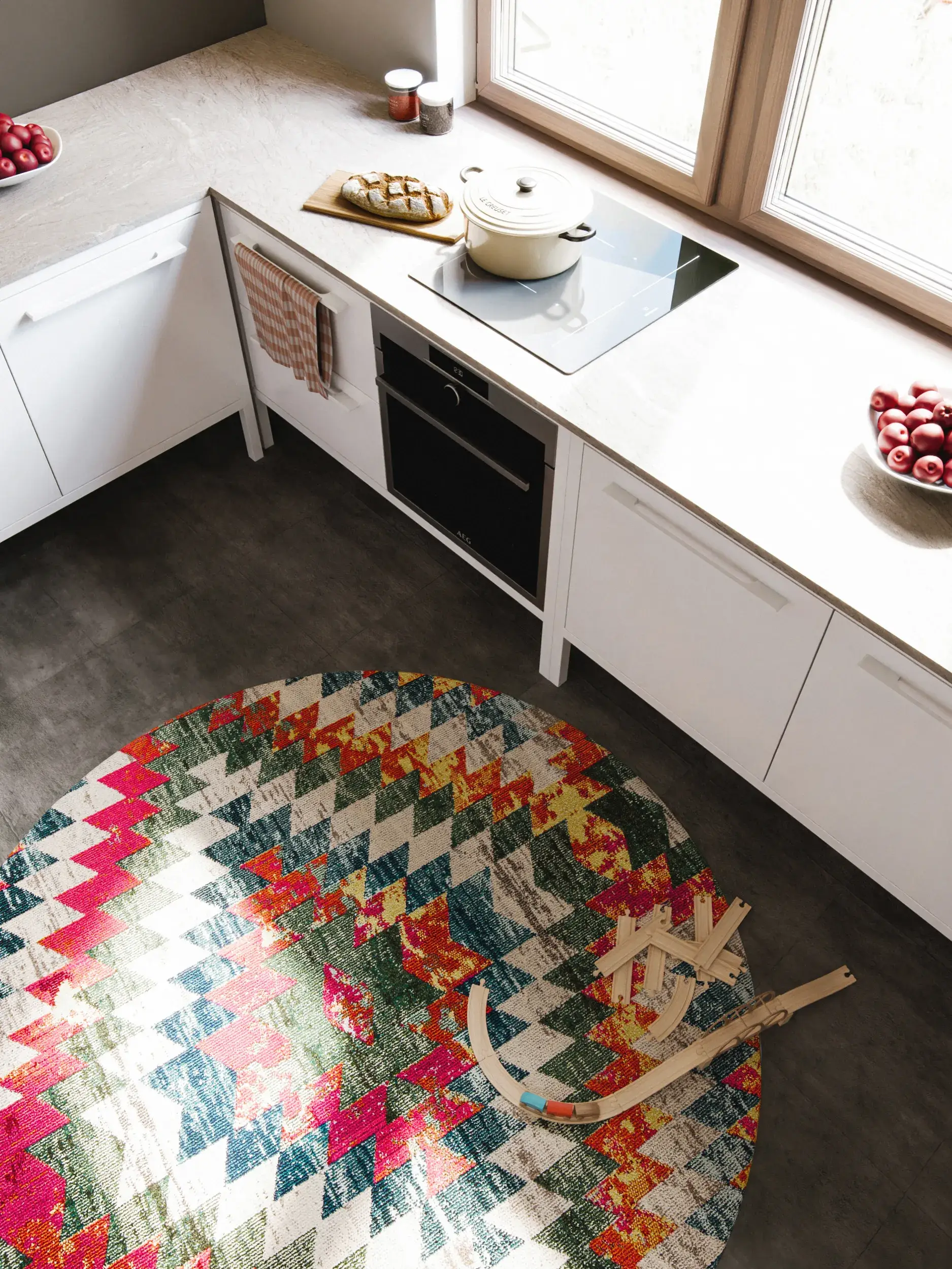 Rug made of 100% Polypropylen in Multicolour with a 100% Polypropylen high pile by benuta Nest