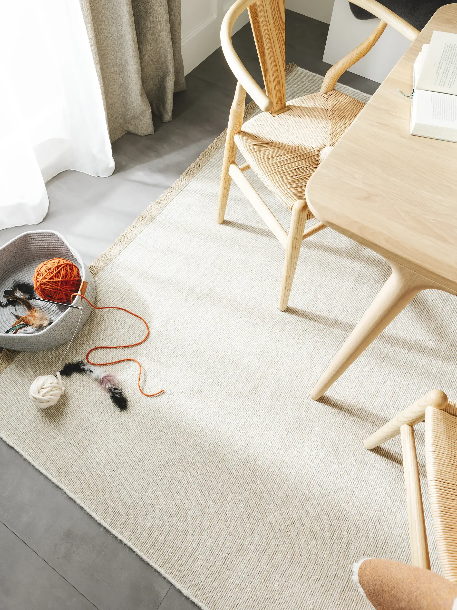 Teppich aus 70% Wolle, 30% Baumwolle in Beige mit 70% Wolle, 30% Baumwolle hohem Flor von benuta Nest