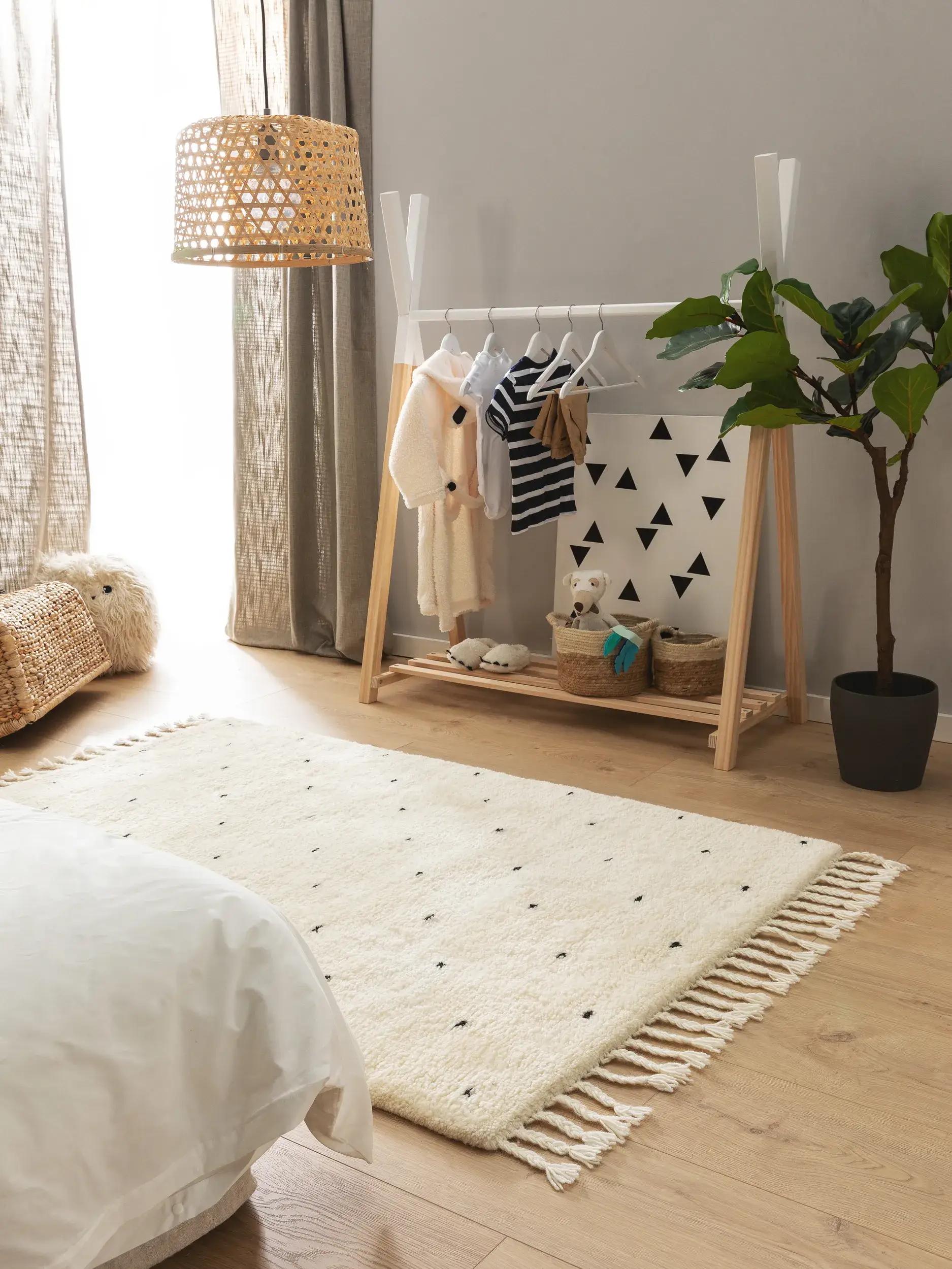 Matta av 100% Ull i Beige med 100% Ull hög lugg från Lytte