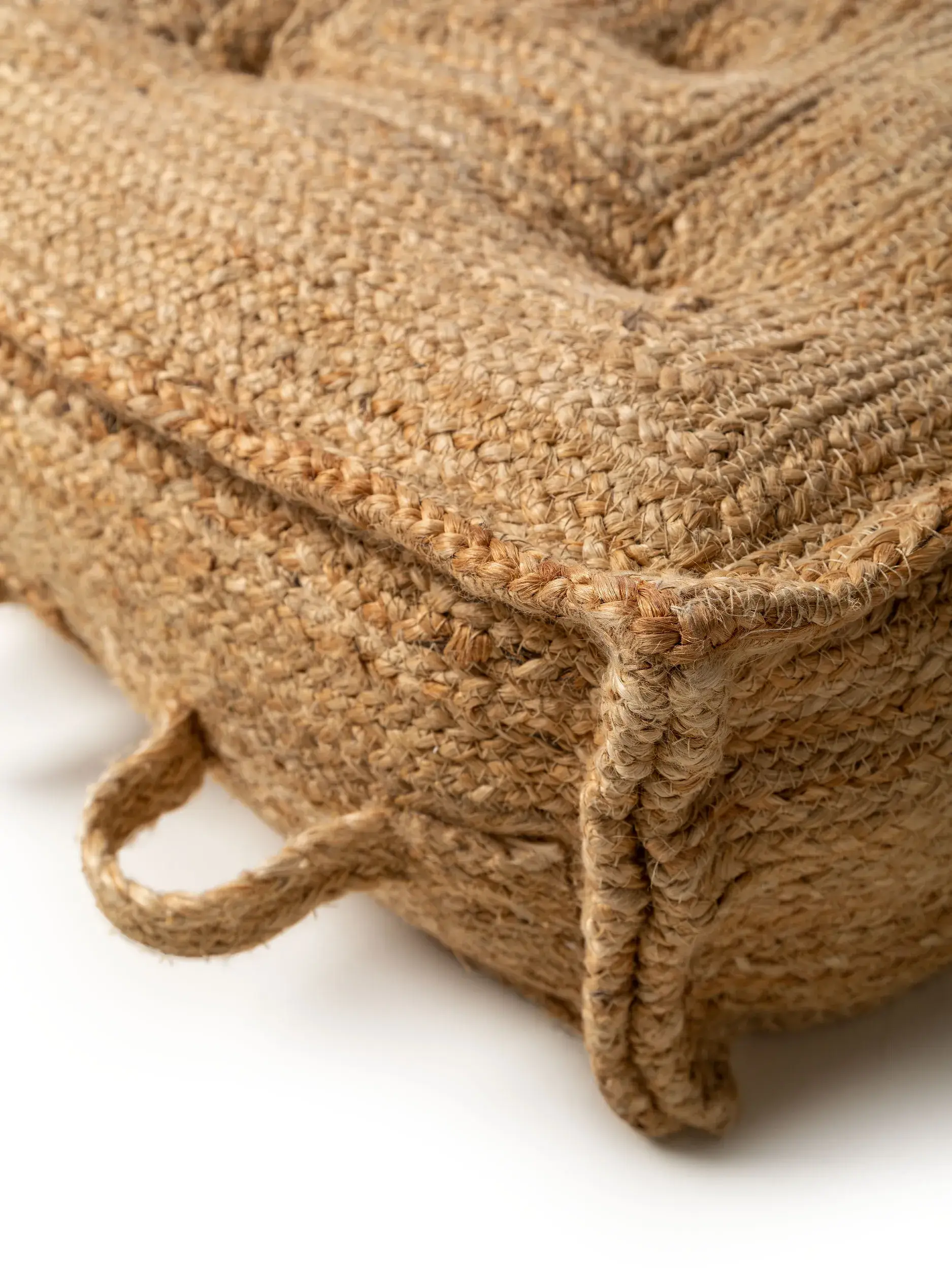 Coussin de sol Jutta Marron clair en motif Uni en 80% Jute, 20% Coton de benuta pure