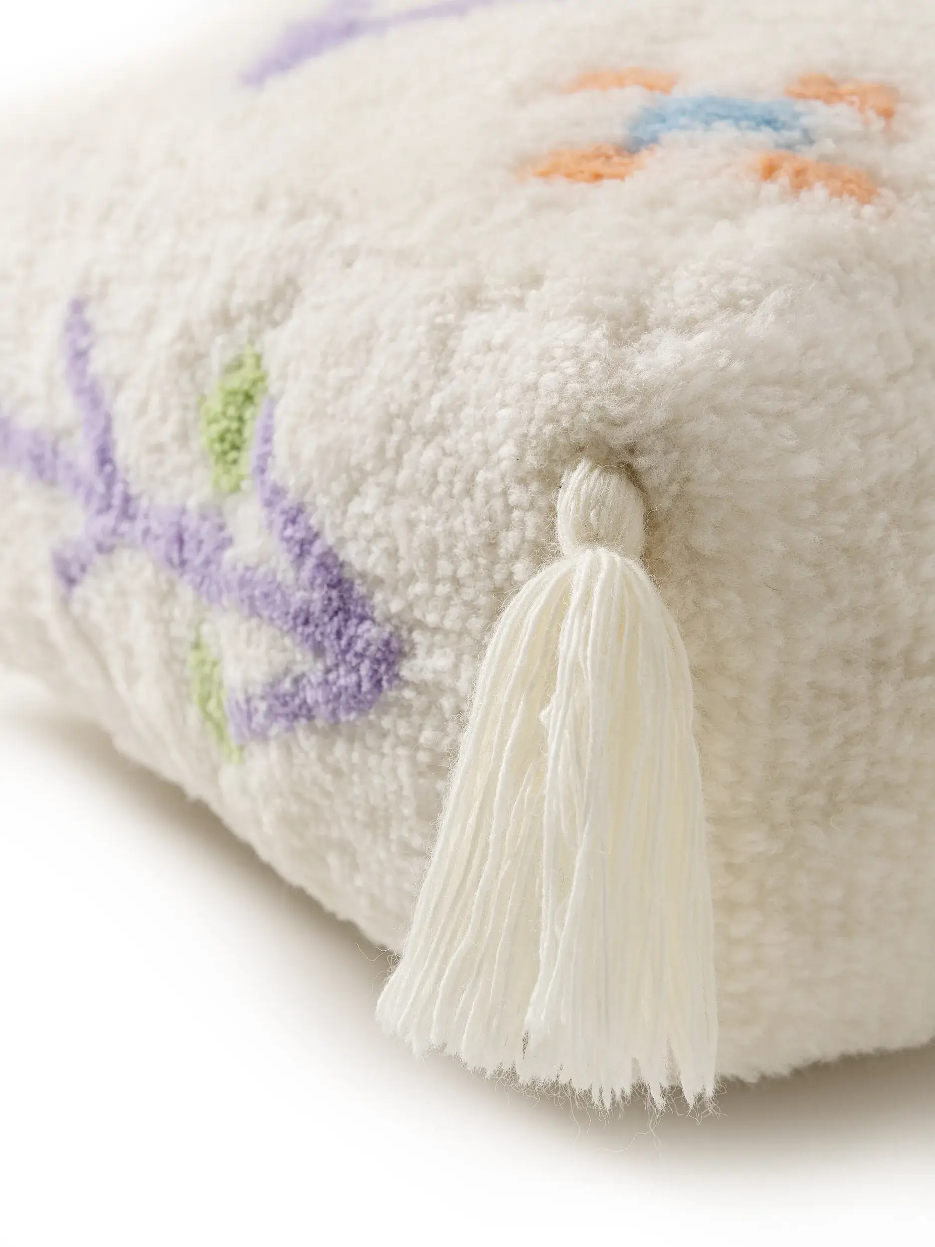 Handgefertigter Woll-Pouf Malika Multicolor im Design Orientalisch aus 100% Wolle von Lytte