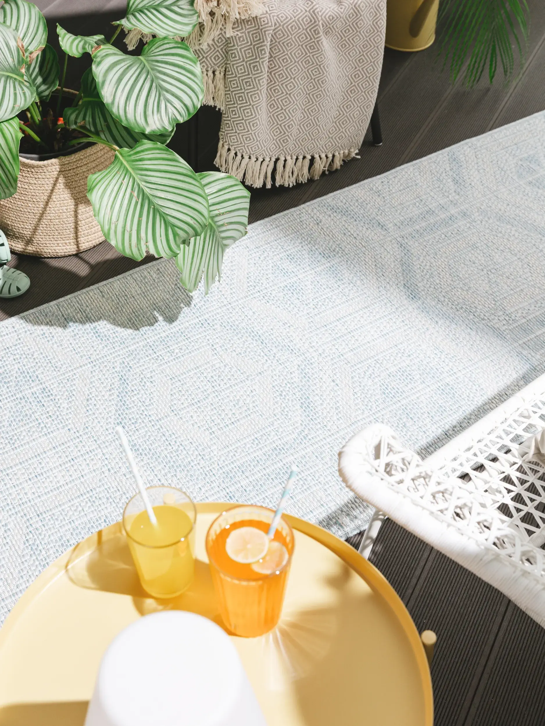 Rug made of 100% Polypropylen in Blue with a 100% Polypropylen high pile by benuta Nest