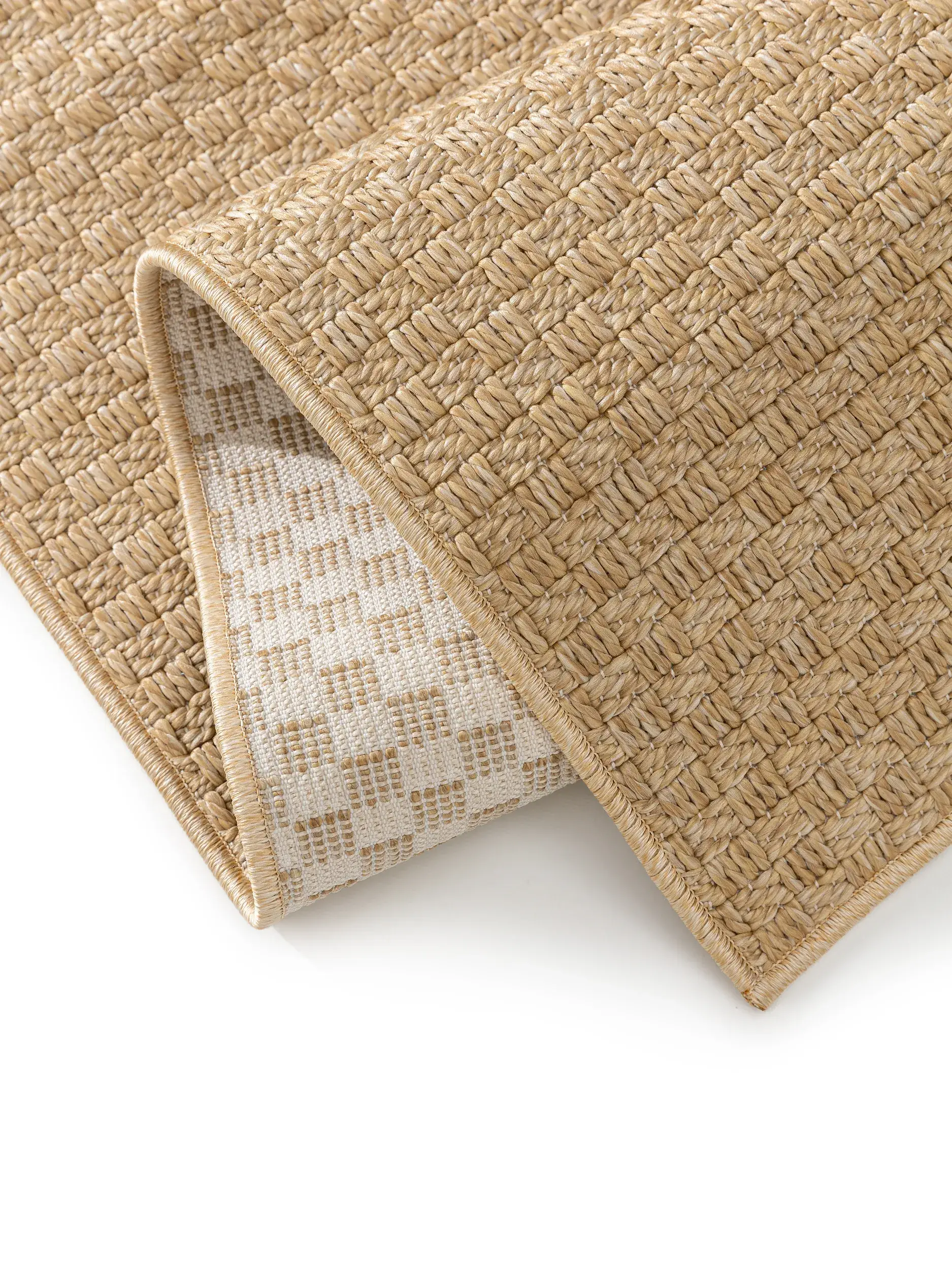 Teppich aus 100% Polypropylen in Beige mit 100% Polypropylen hohem Flor von benuta Pop