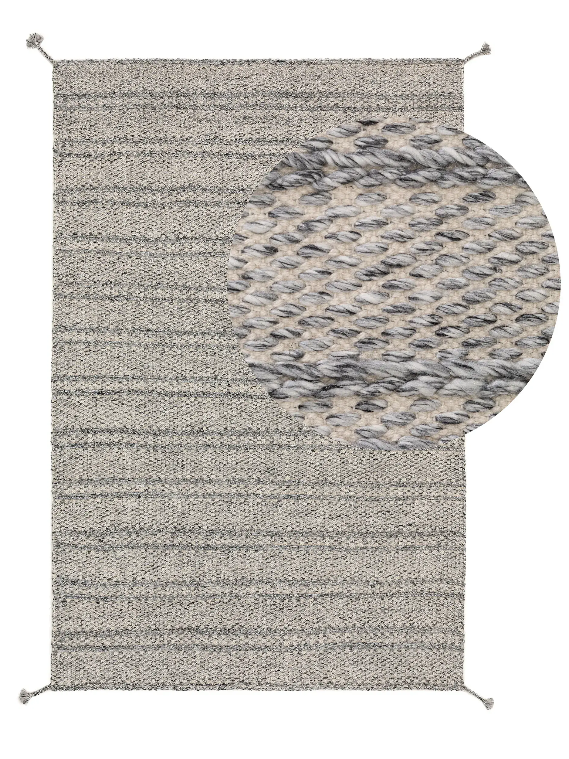 Vloerkleed Rene van 100% Polyester (gerecycled PET) in Grijs van benuta pure