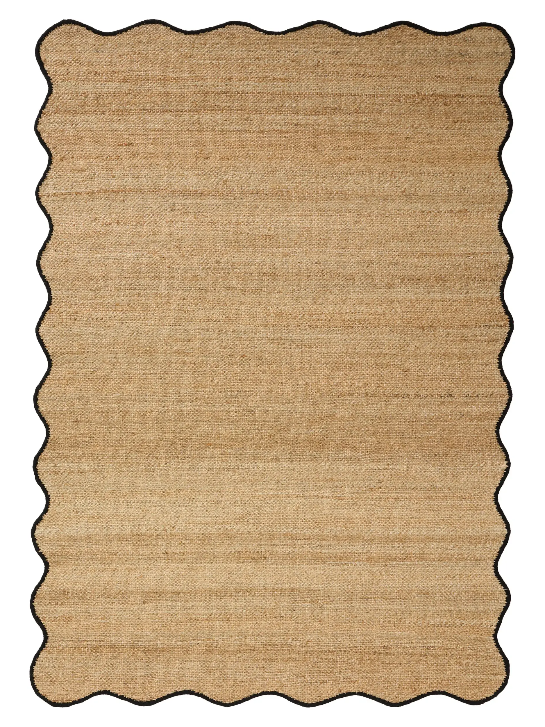 Rug made of 91% Jute, 4% Cotton, 3% Wool, 2% Polyester in Black with a 91% Jute, 4% Cotton, 3% Wool, 2% Polyester high pile by benuta Pop